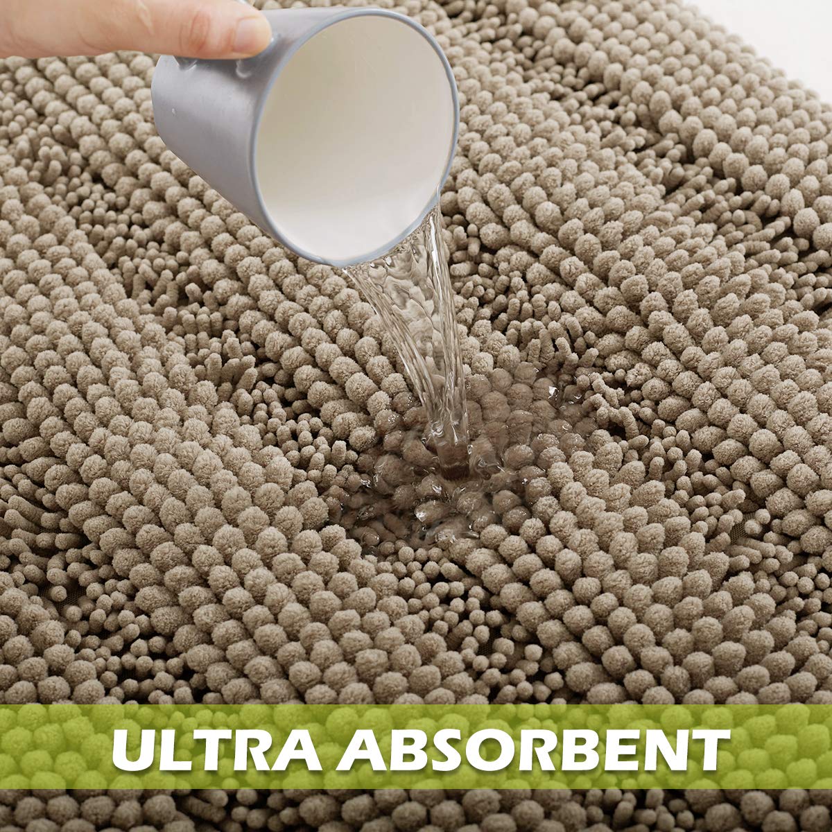 Kgorge Non Slip Bath Rugs - Water Absorbent Machine Washable Super Soft Thick Kitchen Mats For Bathroom Shower Area Living Room