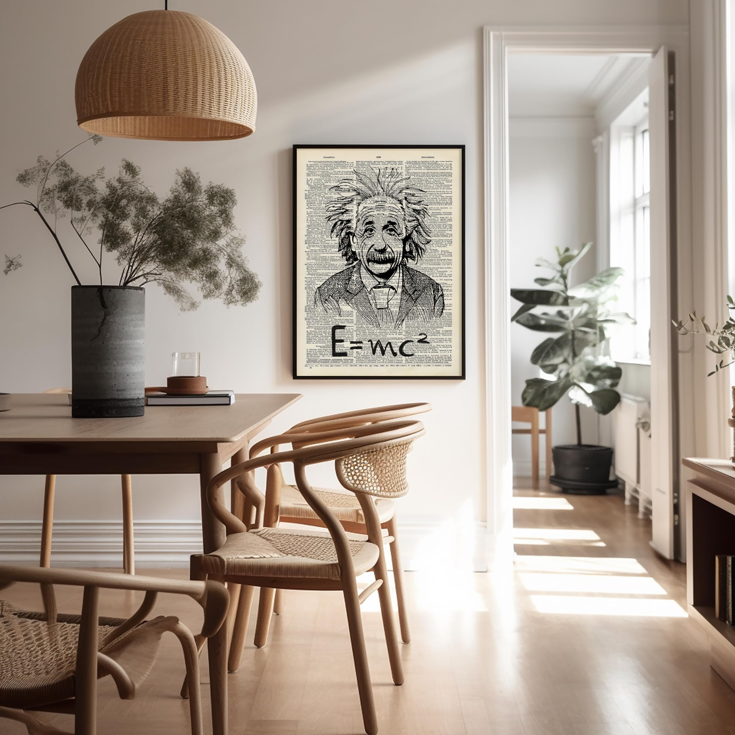 Poster Master Dictionary Art Poster - Albert Einstein Print - Portrait Art - Science Art - Gift For Student & Teacher - Wall Dec