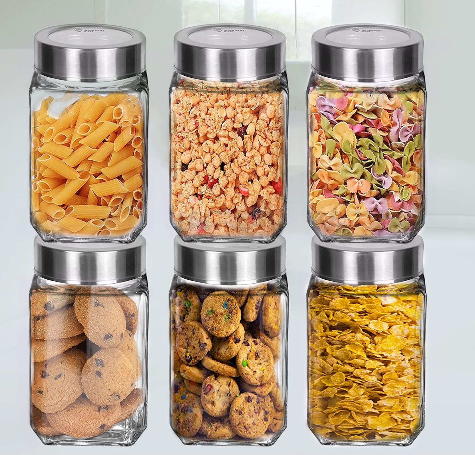 Brezzycloud Piraml Glass Cubical Square Transparent Glass Jars & Containers for Kitchen Pantry, Masala, Honey, Jams, Pickles, Co