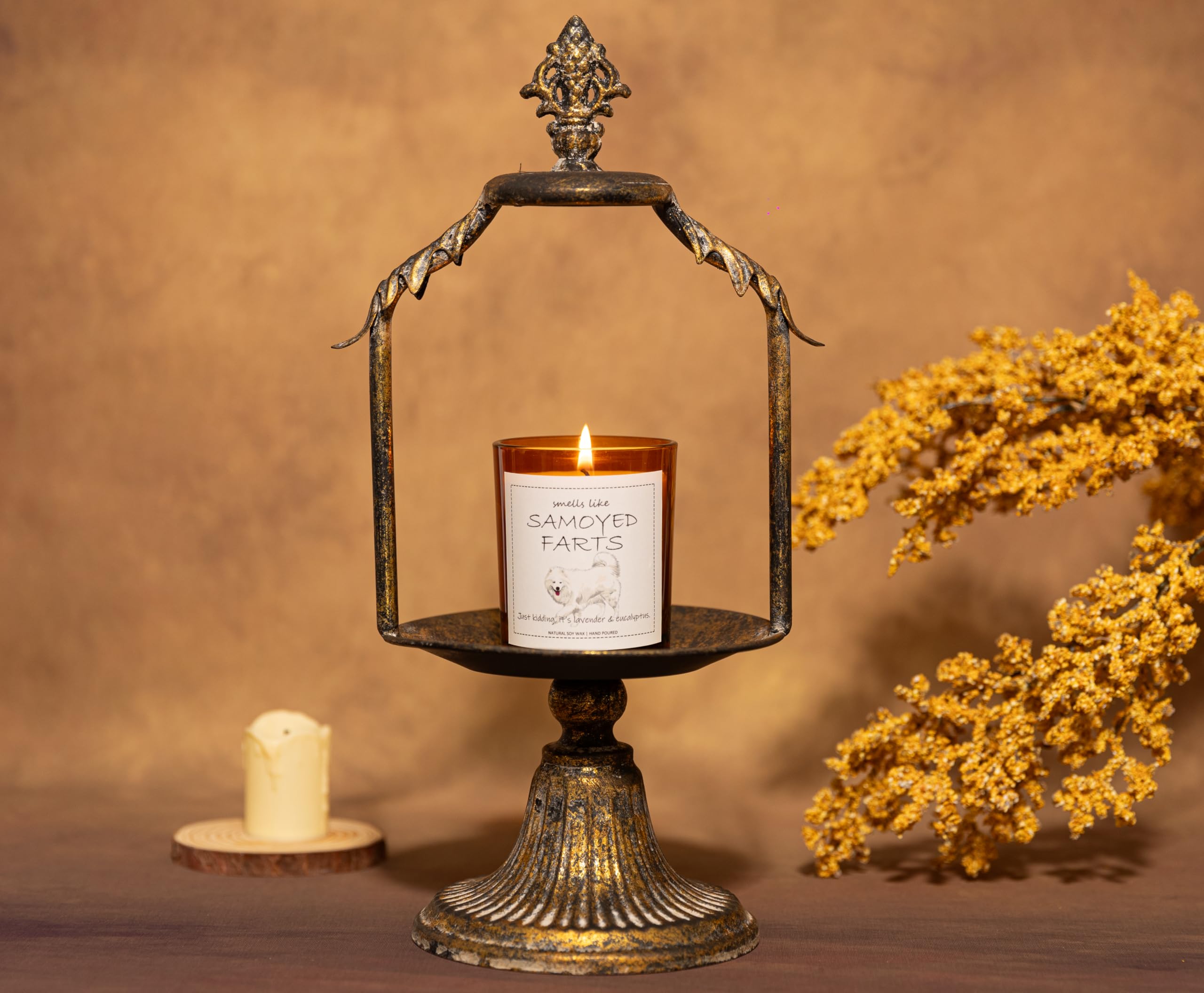 Samoyed Gifts & Decor, Dog Mom Gifts for Women, Smells Like Samoyed Farts Candle - Lavender & Eucalyptus, Crafted by Natural Soy