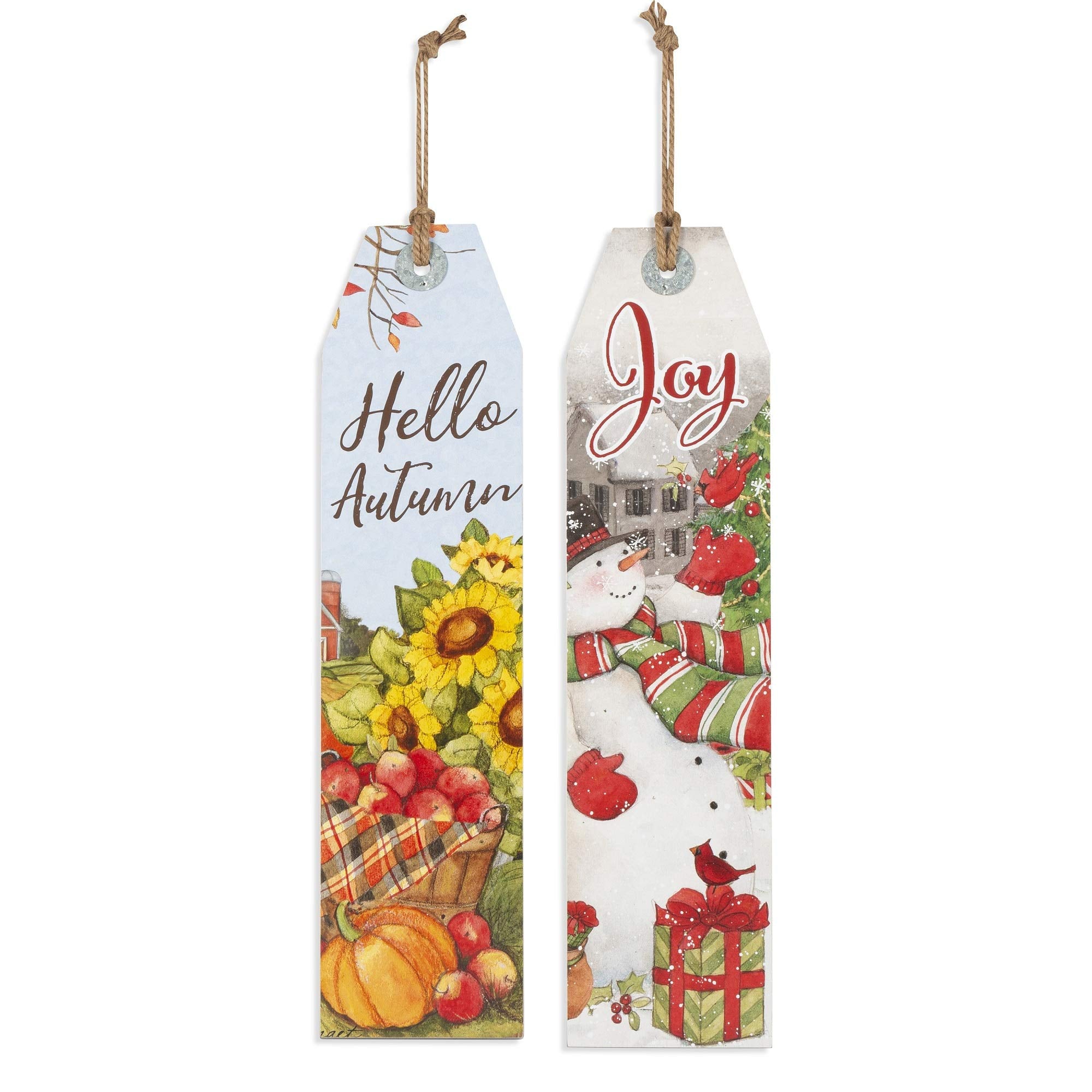Gerson 2558300 Fall and Holiday Double-Sided Wall D  cor, 23.5-inch Height