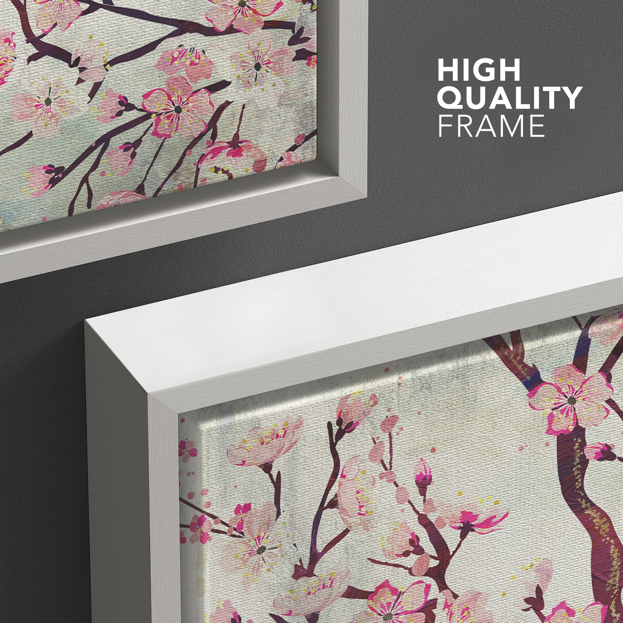 Wall26 Framed Canvas Wall Art - Watercolor Painting Style Cherry Blossom - Giclee Print Gallery Wrap Modern Home Art Ready To Ha