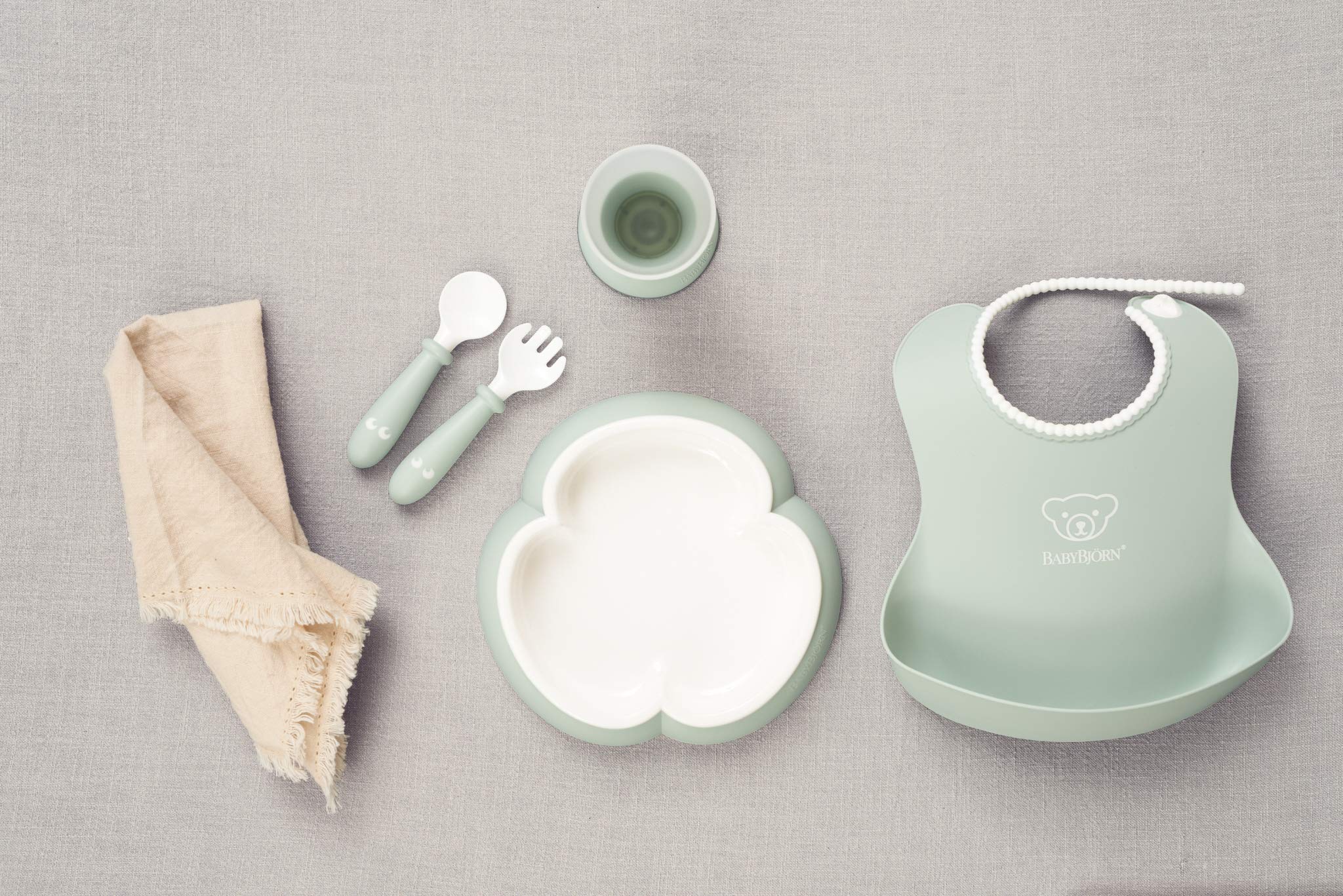 BabyBjrn Baby Dinner Set, 5 pcs, Powder green