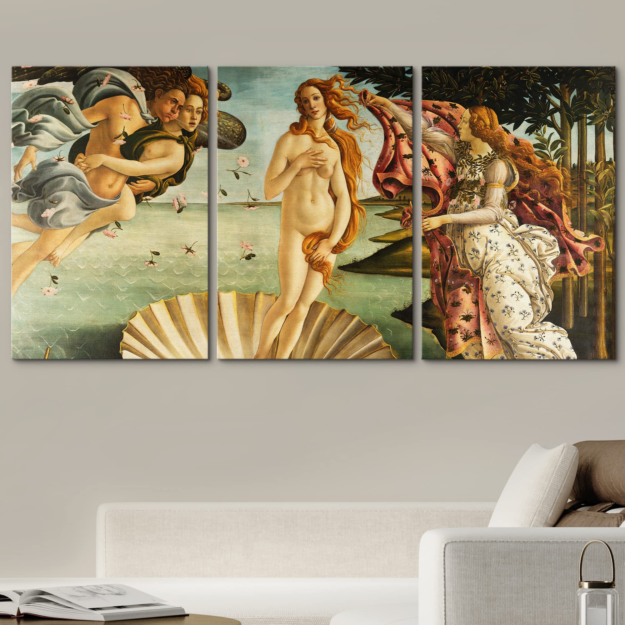 Wall26 Canvas Print Wall Art Set The Birth Of Venus By Sandro Botticelli Cultural Historic Oil Painting Fine Art Reproduction Sc