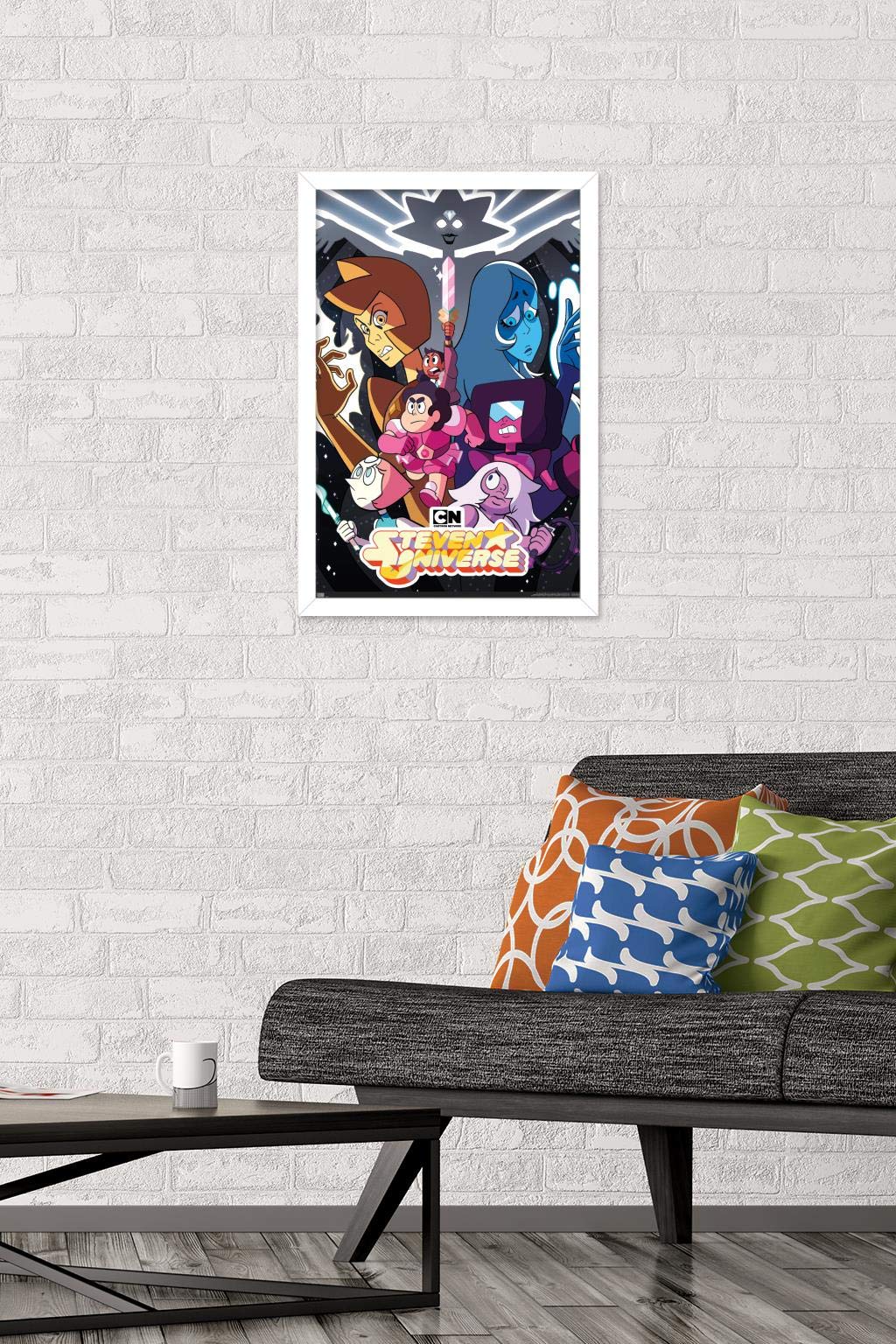 Trends International Steven Universe - One Sheet Wall Poster, 14.72'' X 22.37'', White Framed Version