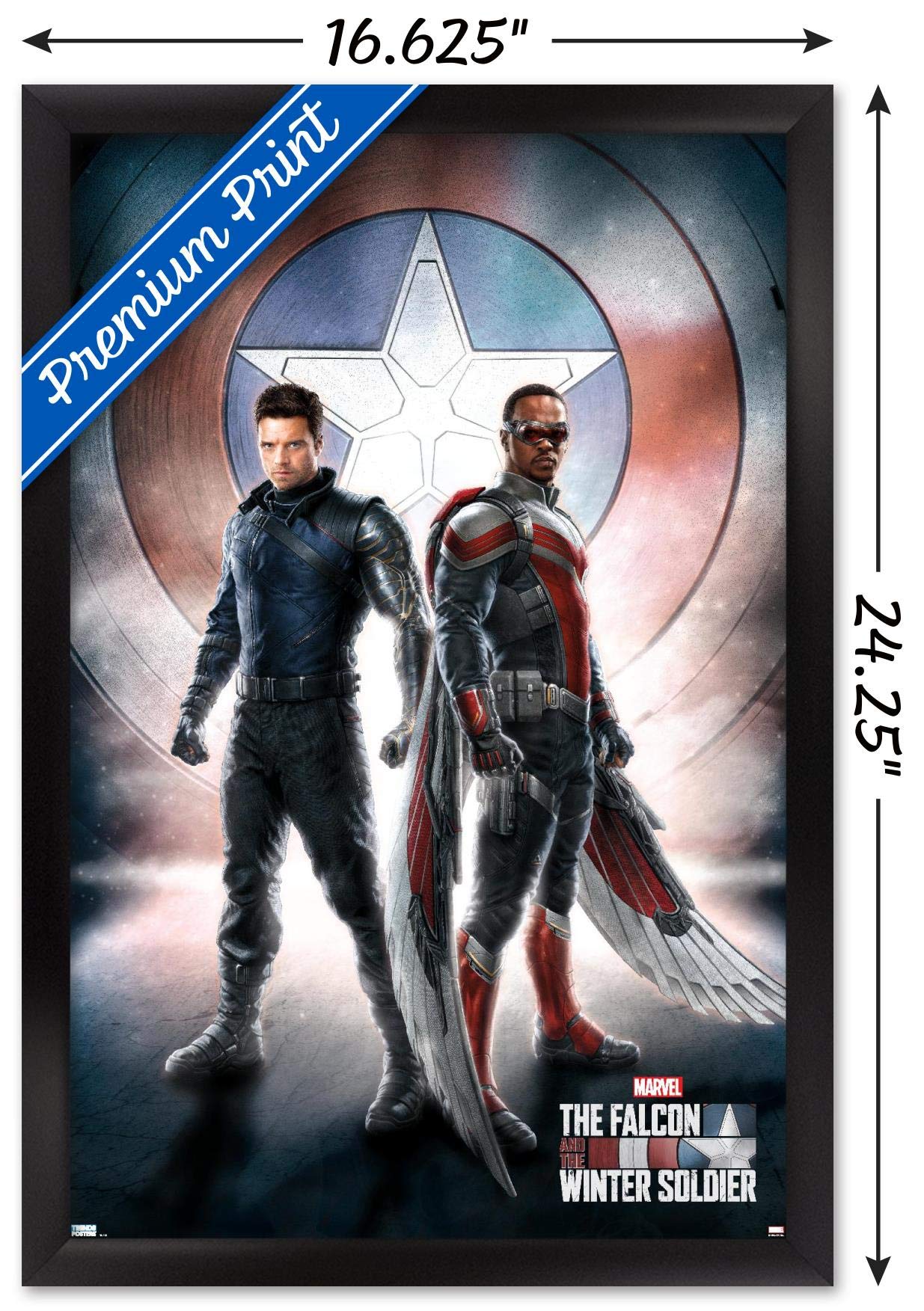 Trends International Marvel Television - Falcon And Winter Soldier - One Sheet Wall Poster, 14.725'' X 22.375'', Black Framed Ve