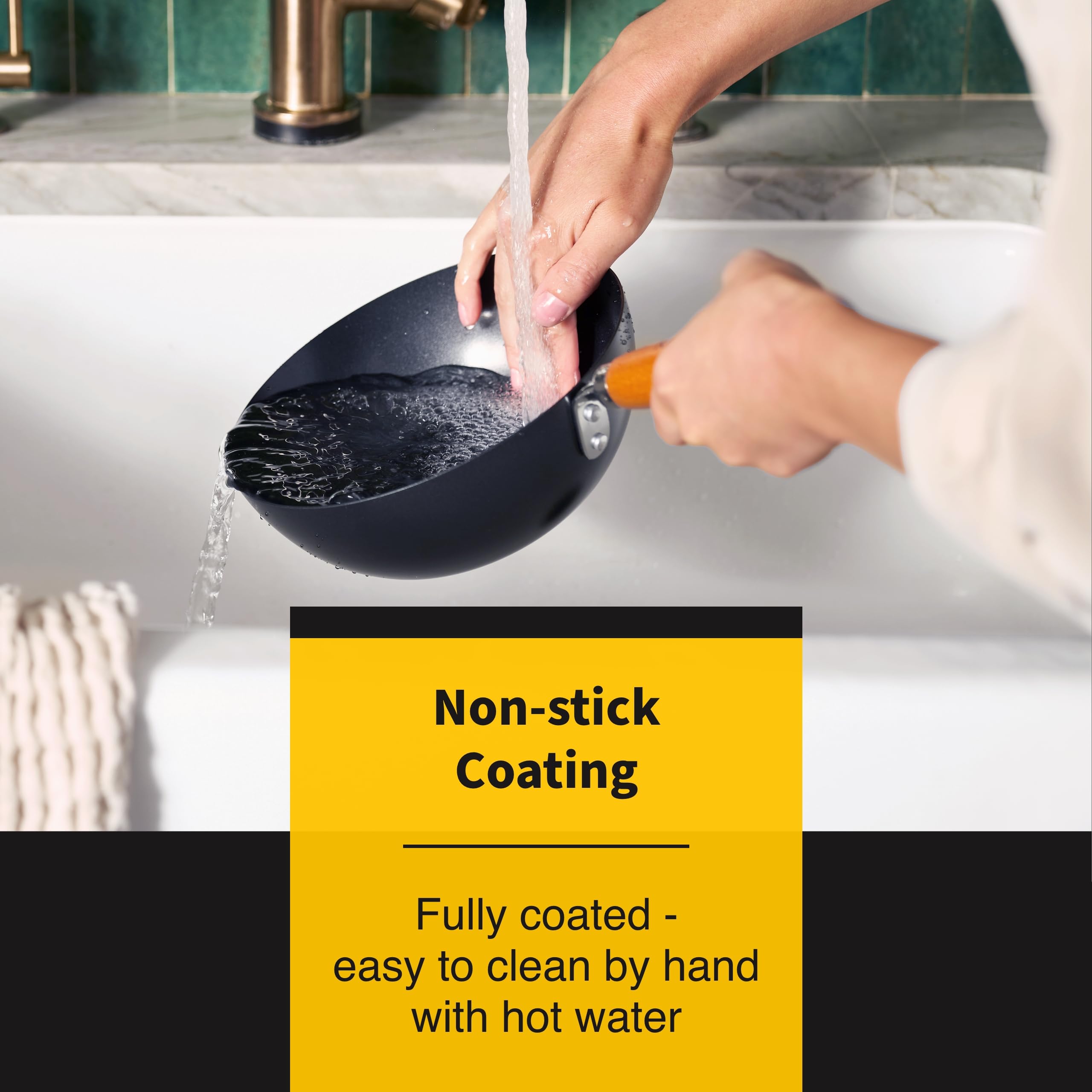 Ken Hom 8" Nonstick Mini Wok, Carbon Steel, Model KH320001U - Ideal for Stir-Frying and Cooking.