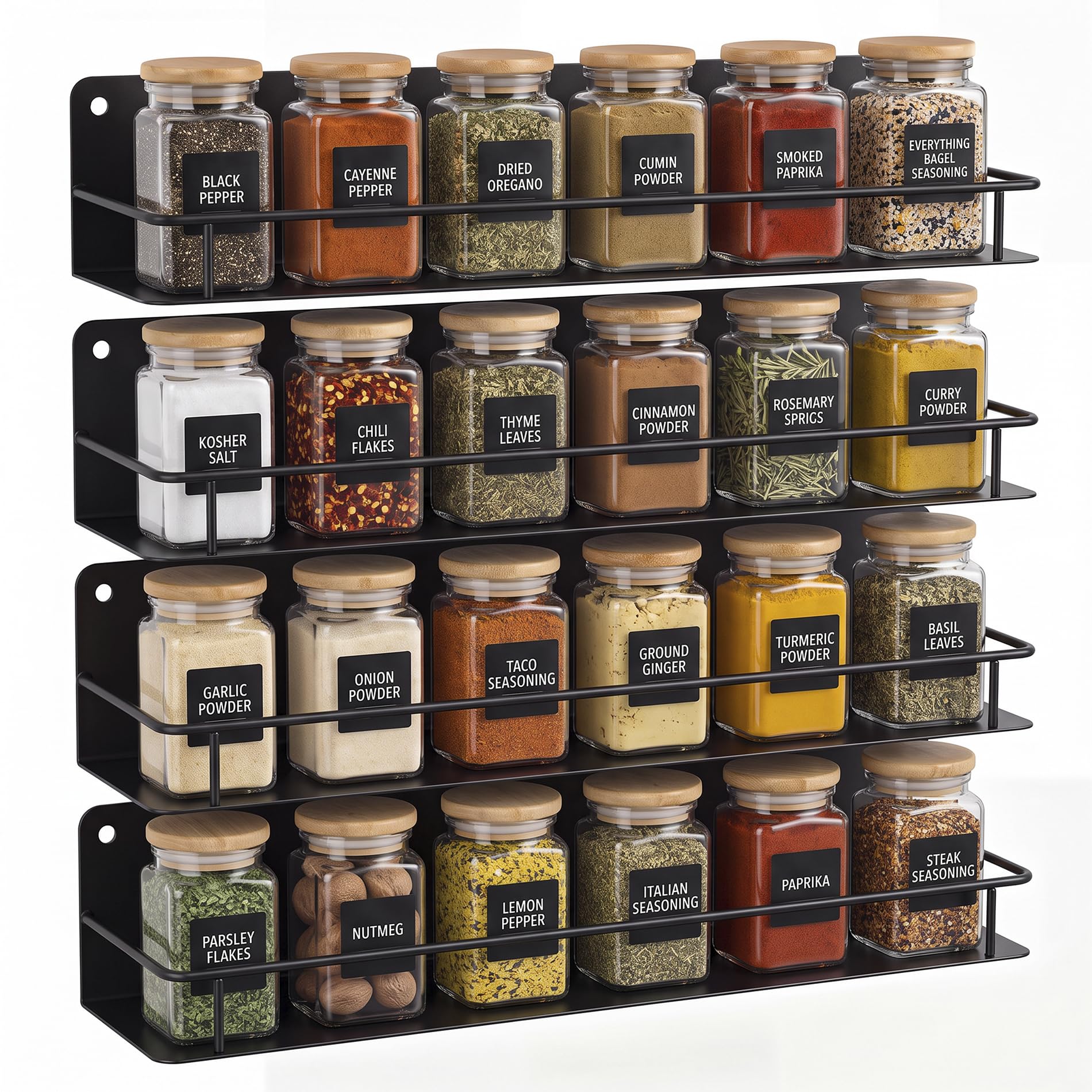 RECAPS Upgrade Spice Rack Wall Mount 4 Pack