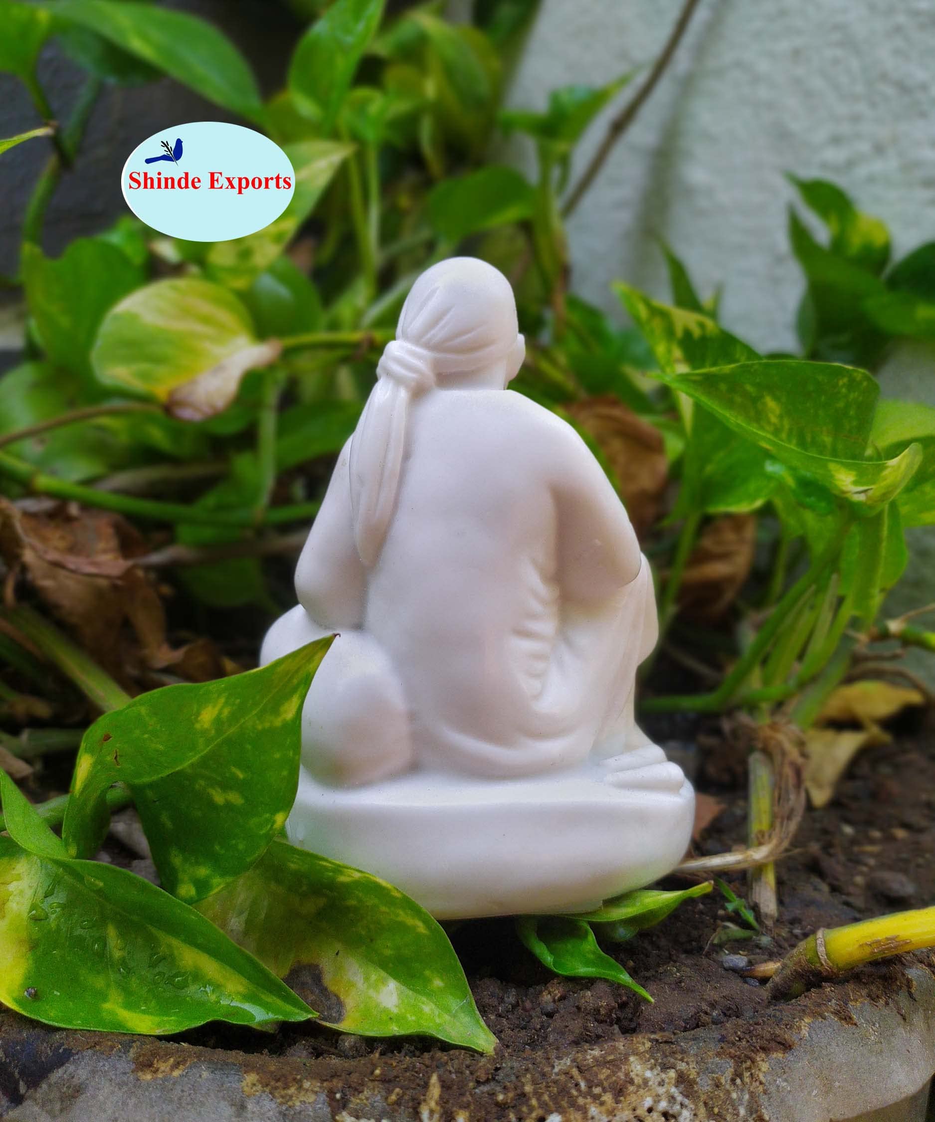 SHINDE EXPORTS shirdi saibaba Idol Marble/saibaba Idol for car Dashboard 11 cm