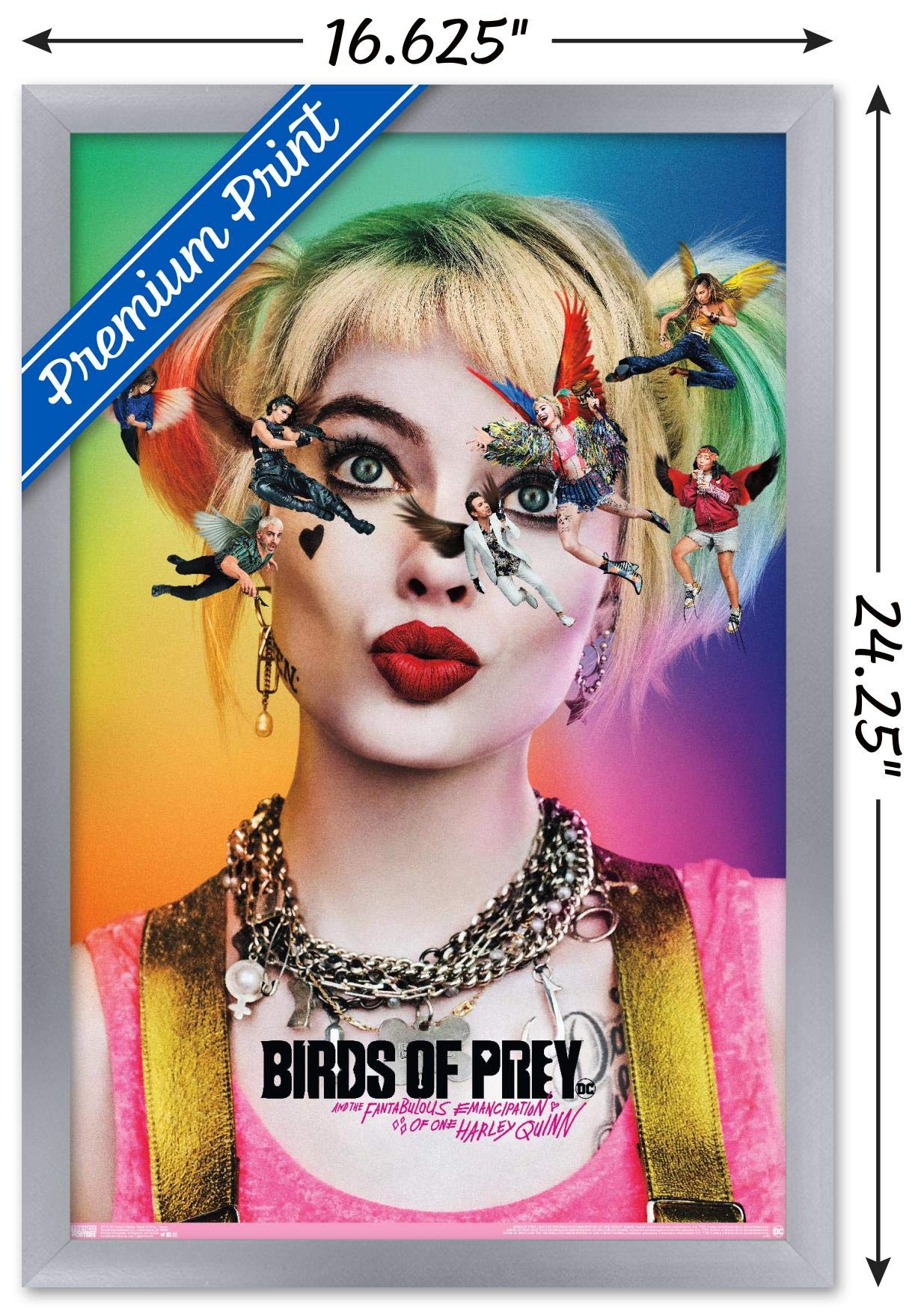 Trends International Dc Comics Movie - Birds Of Prey - Teaser Wall Poster, 14.725'' X 22.375'', Silver Framed Version