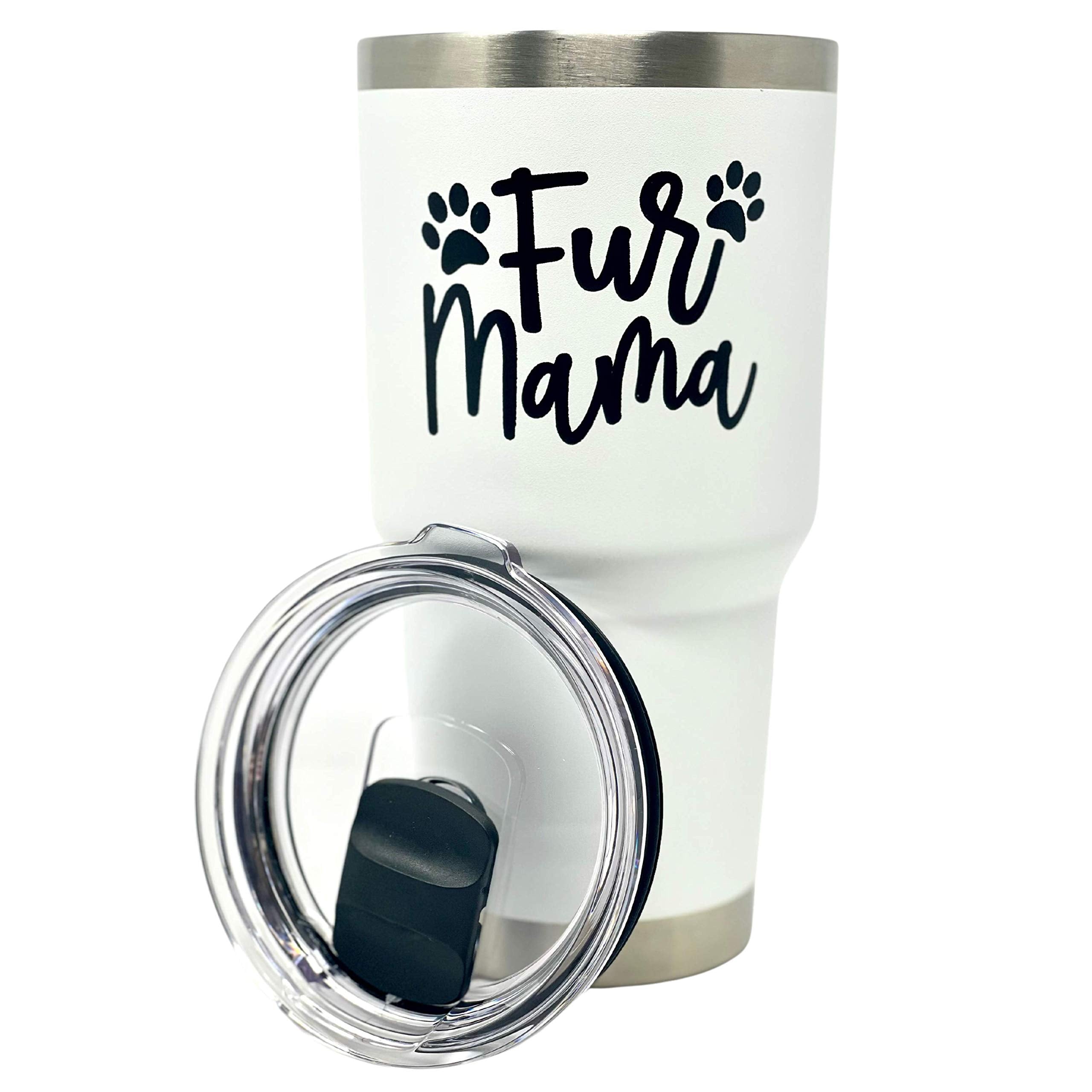 Fur Mama Tumbler - Dog Lovers Gifts For Women - Dog Mom Insulated Cup, Coffee Mug - Great Dogs Themed Gifts For Christmas, Birth