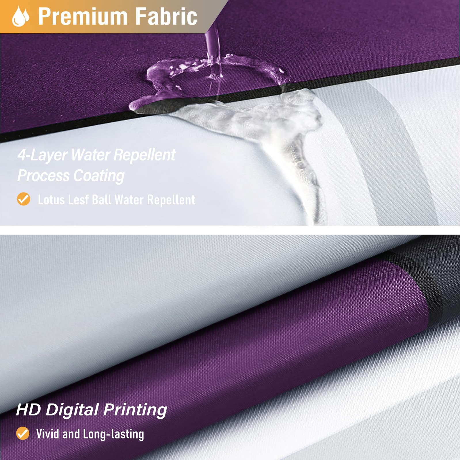 BTTN Purple Fabric Shower Curtain  Modern Geometric Neutral Cloth Shower Curtain Set with Plastic Hooks  Weighted Hem  Water Repellent  Luxury Decorative Polyester Shower Curtains for Bathroom  72x72