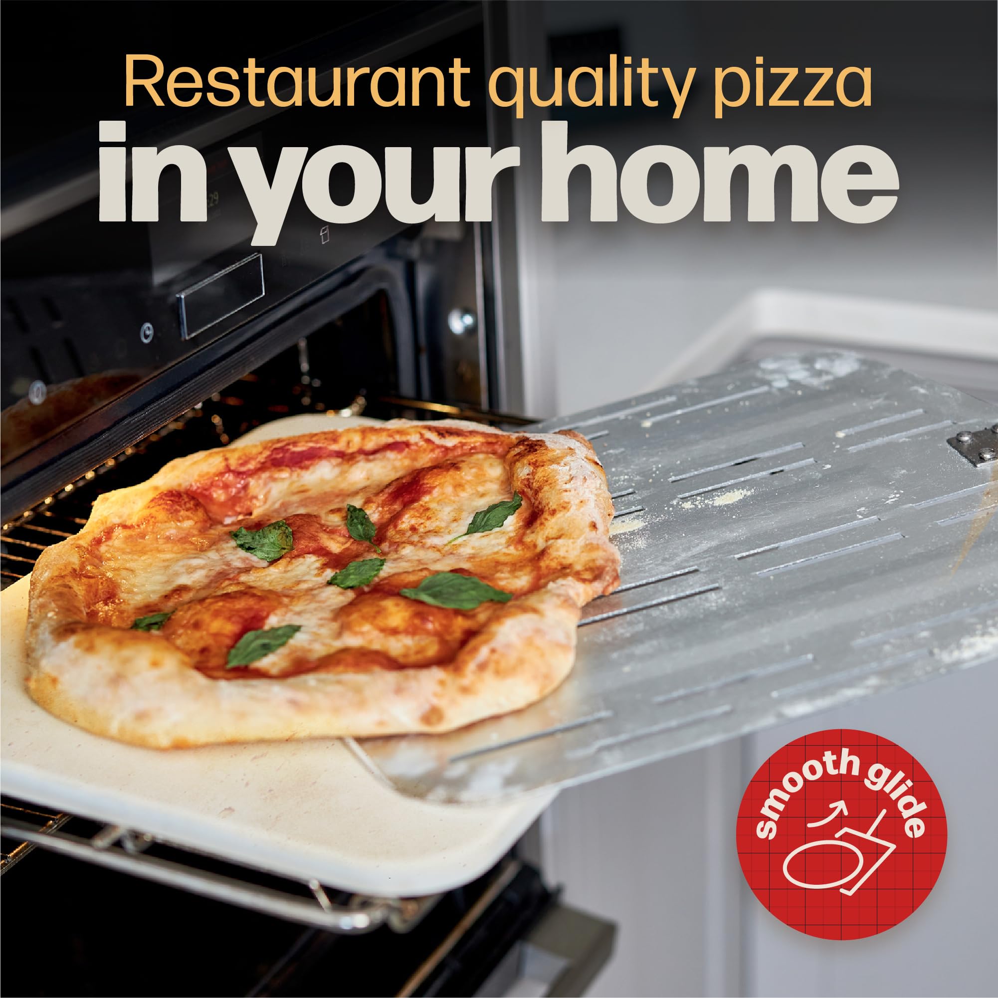 Hans Grill Pizza Peel Pro | Made For Xl Pizza 12 Inch + | Professional Restaurant Grade Perforated Metal Non-Stick Paddle For La