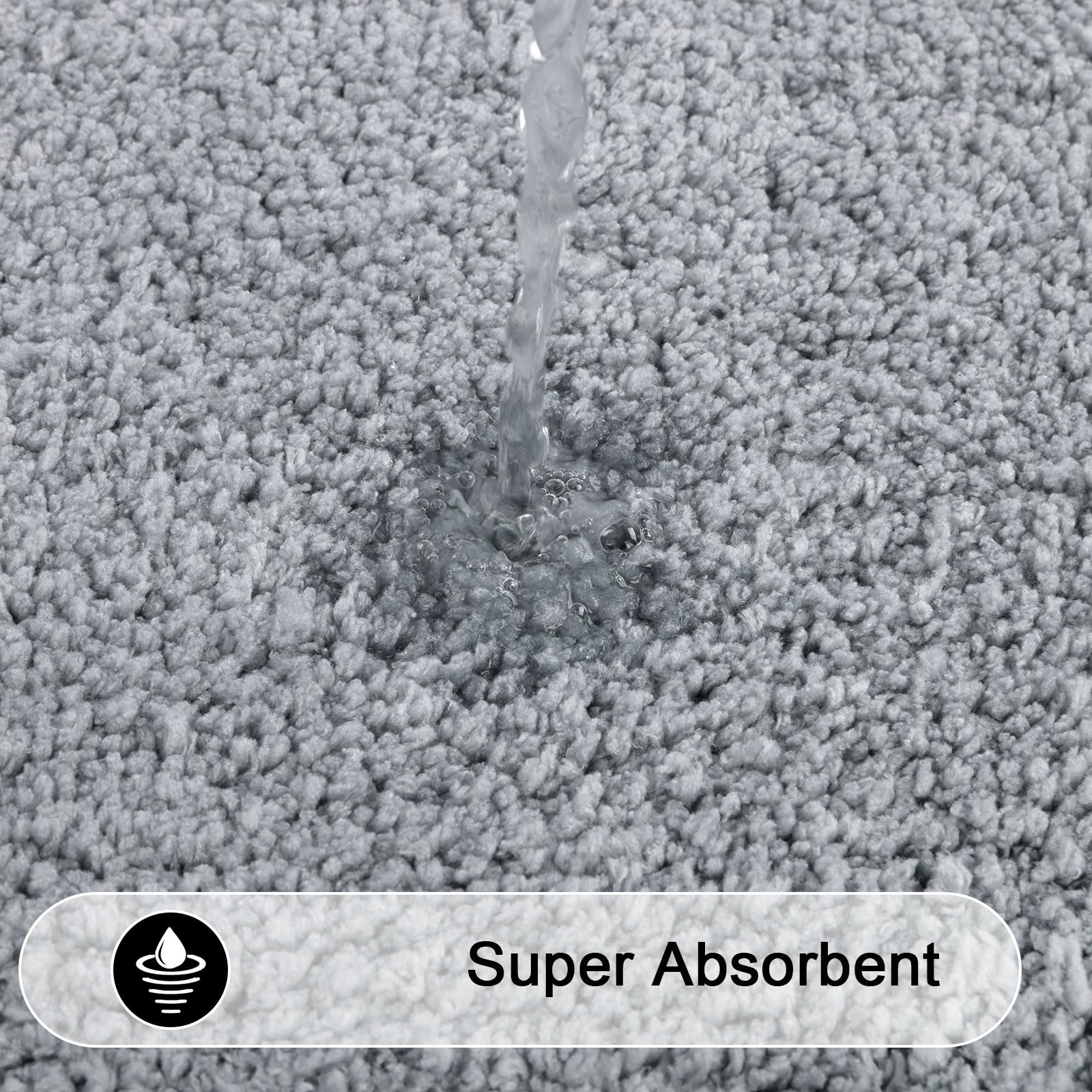 SHACOS Super Soft Bathroom Runner Rug 20''x47'' Long Bathroom Rugs Non Slip Bath Mat Microfiber Shaggy Bath Rug for Bathroom Floor Washable (20''x47'' Gray)