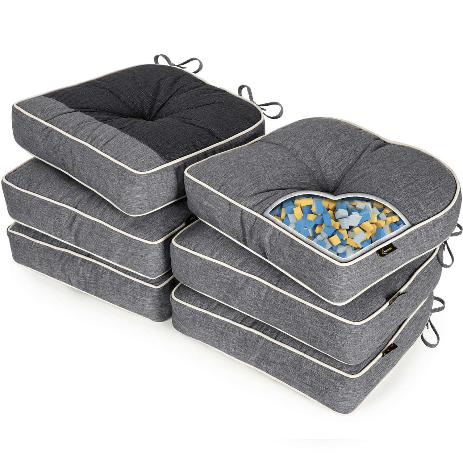 Sunrox Lokgrip Non Slip Gel Memory Foam Chair Cushions For Tailbone Pain Relief, Tufted Stain Resistant Thicken Durable Seat Pad