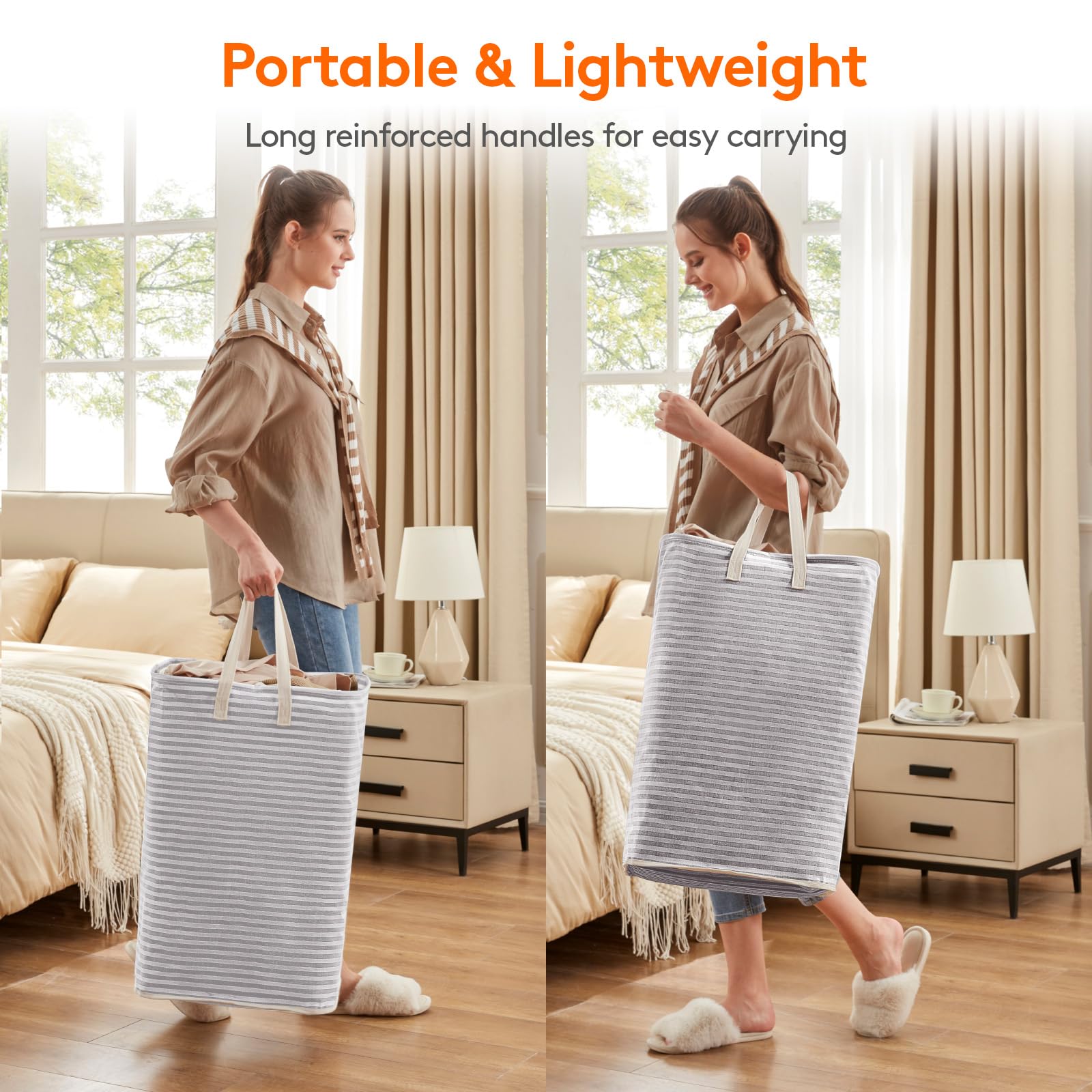 Lifewit Laundry Hamper Large Collapsible Laundry Baskets, Freestanding Waterproof Clothes Hamper with Easy Carry Handles in Laun