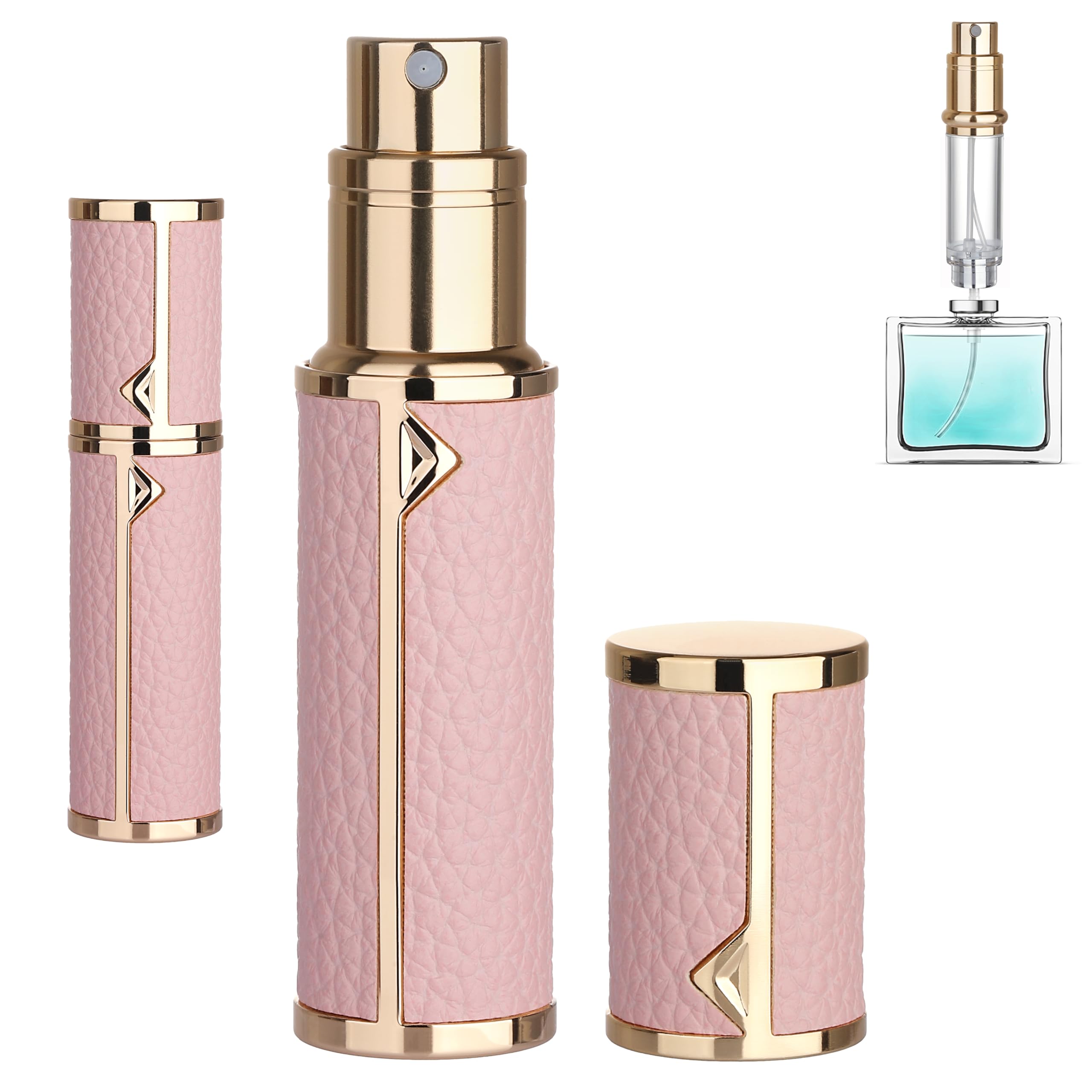 Qavhun Refillable Travel Perfume Atomizer Bottle - 5Ml Luxury Pocket Perfume Dispenser Pump, Travel Perfume Atomiser, Cologne Di