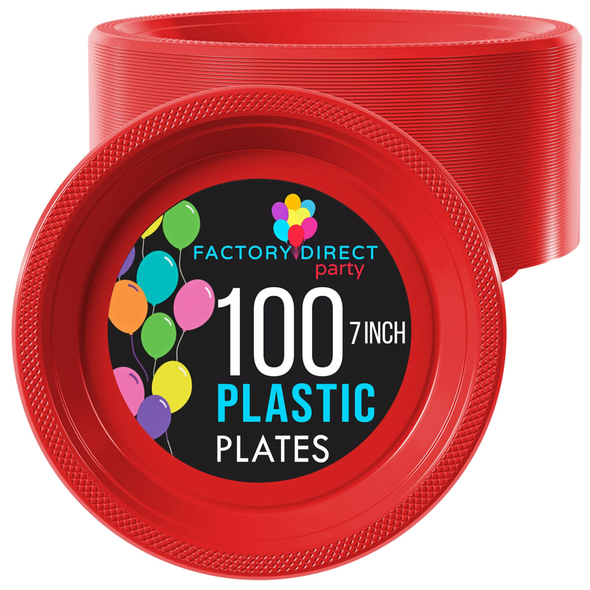 Exquisite Red Plastic Plates For Party 7 Red Disposable Plates For Party Supplies 100 Pcs Disposable Dinner Plate Heavy Duty 3