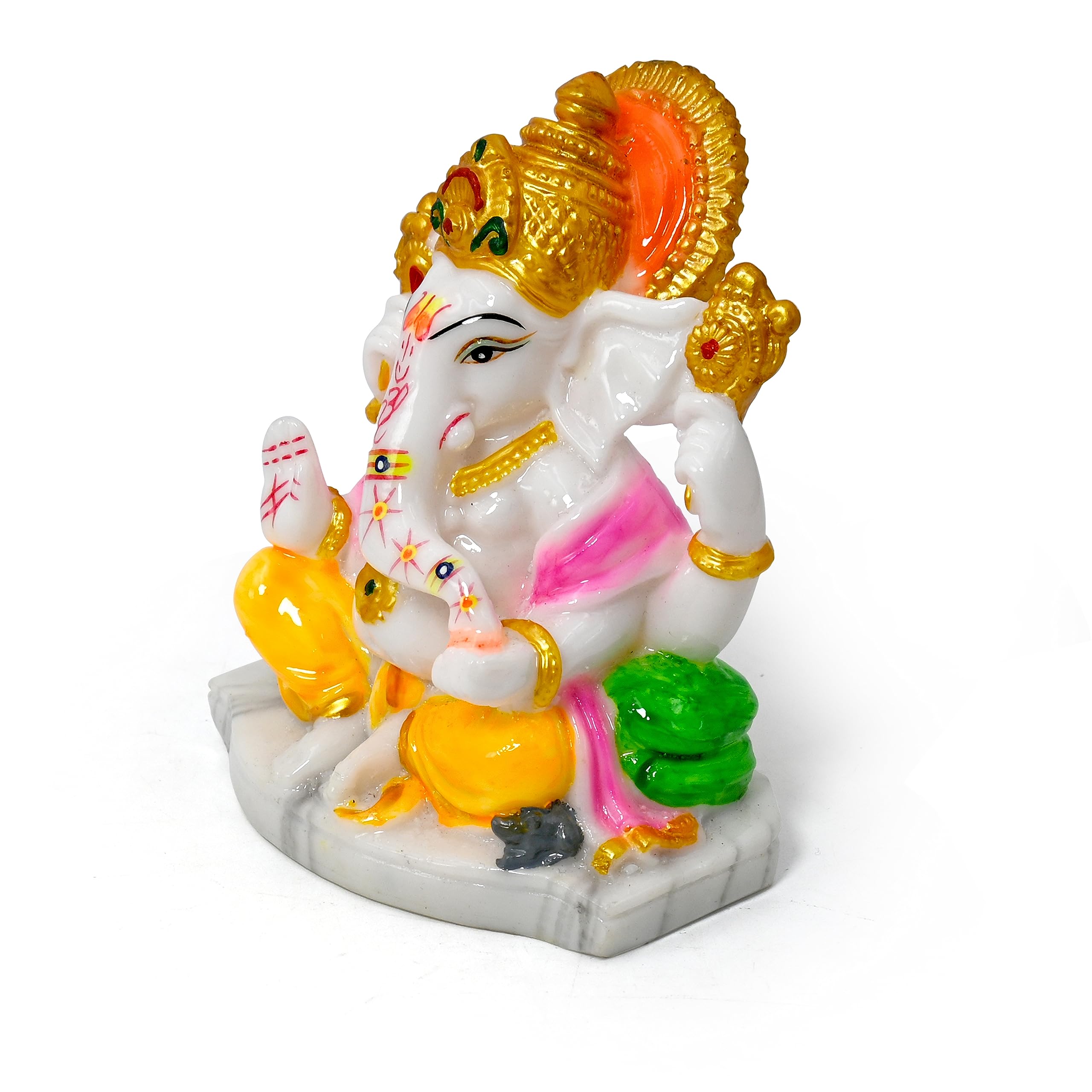 TRILOK IDOLS Ganesha Idol Handmade Marble Dust | Vinayaka Statue | Ganpati Statue | Ganesh ji murti | Ganesh Idol for Pooja Room