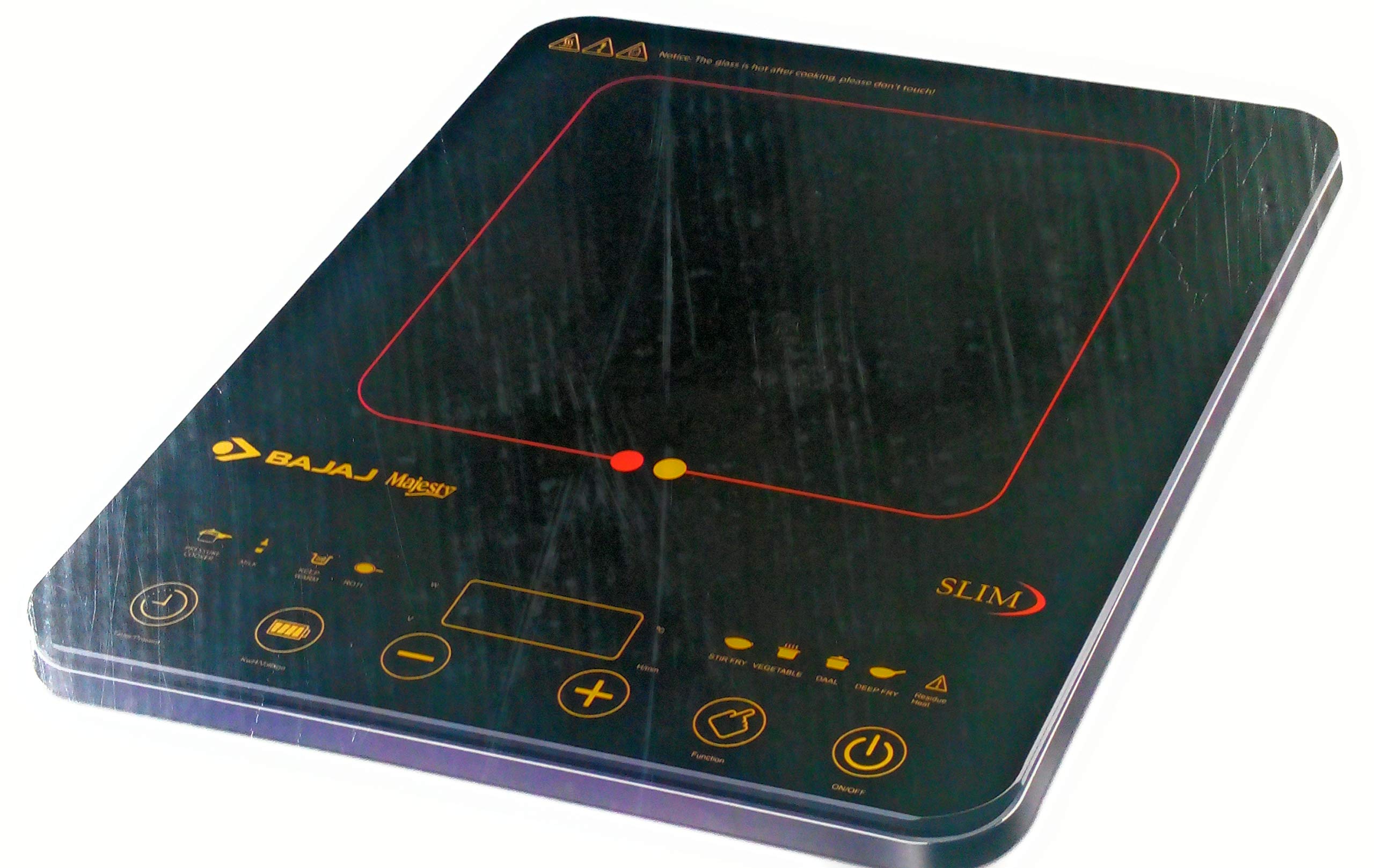 Bajaj Abs Majesty Slim 2100-Watt Induction Cooktop | 8 Auto Cook Indian Menu | Feather Touch Controls | Pre-Set Timer | 1 Yr War