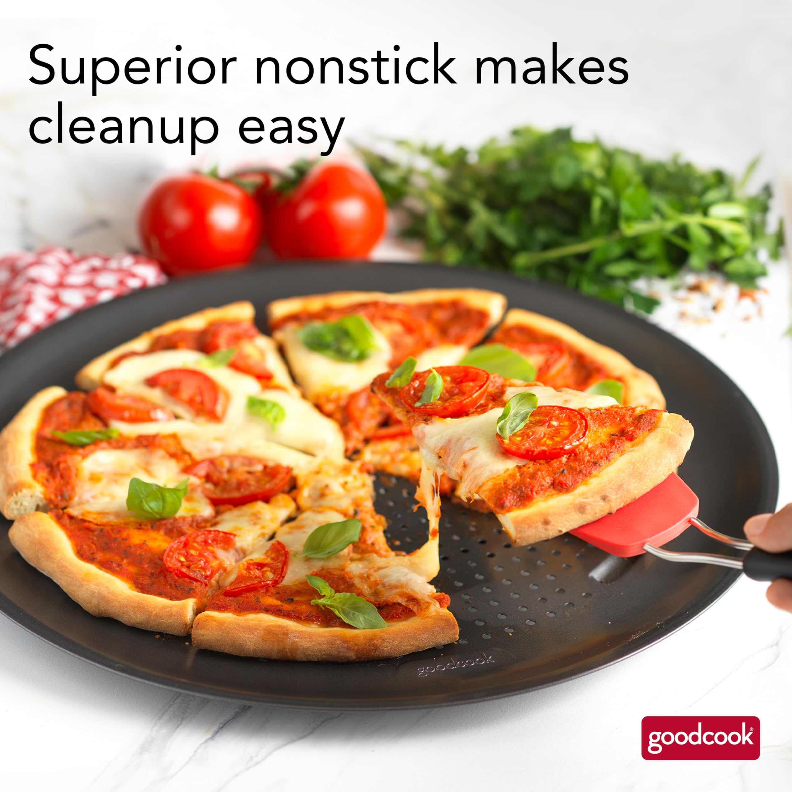 Goodcook Airperfect Nonstick 16    Pizza Pan - Pizza Tray For Oven, Perforated Round Pizza Pan, Carbon Steel Baking Pan, Homemad