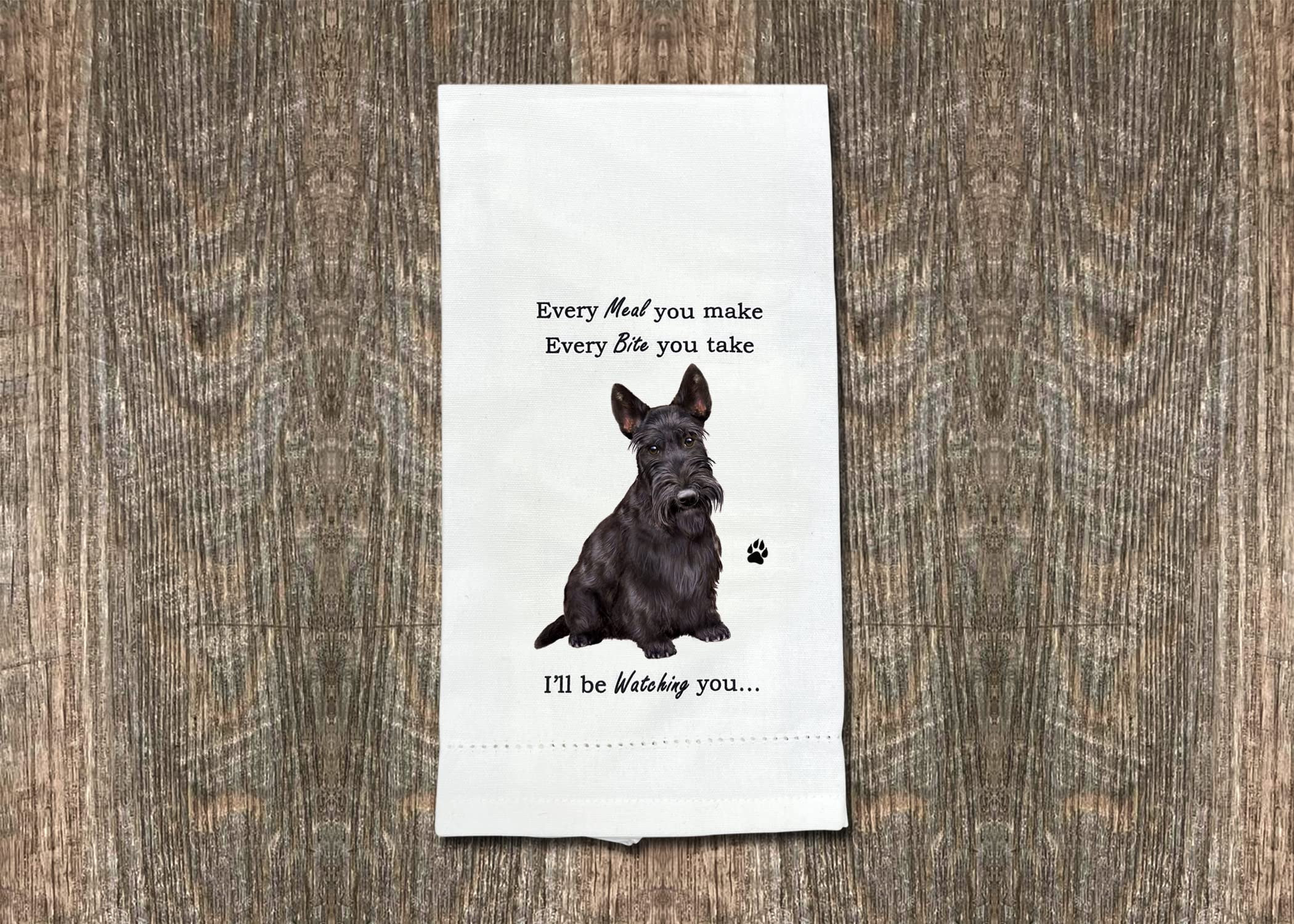 E&S Imports Scottie Kitchen Towel - Soft Highly Absorbent - Scottie Gifts - Dish Towels For Washing Dishes - Tea Towels - Reusab