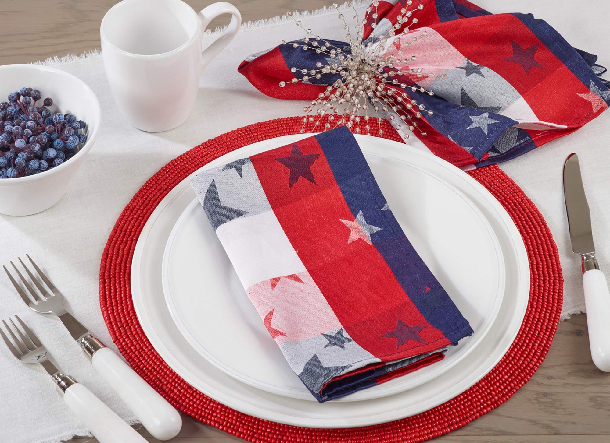 Multicolored Checkered Square Fabric Napkin, 20''