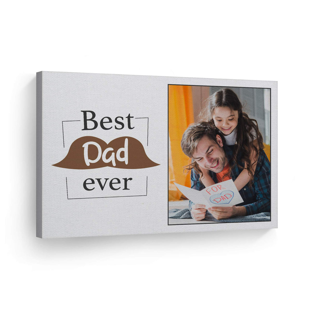 Smile Art Design Custom Photo Print Canvas Print With Your Photo Personalized Photo Best Dad Ever Quote Personalized Gifts For D