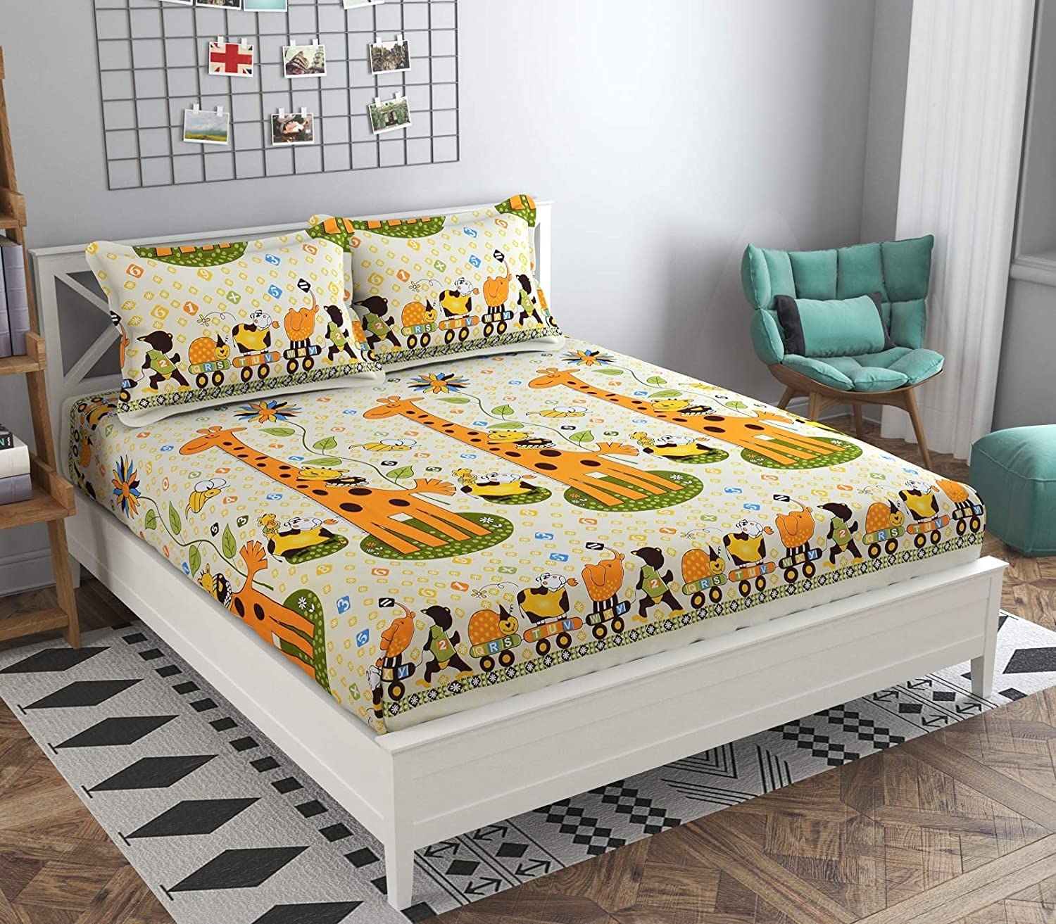 Amazon Brand - Umi Super Soft Brushed Microfiber Cotton Floral Double Bedsheet With 2 Pillow Covers (90X100, Inches, 144 Tc, Bei