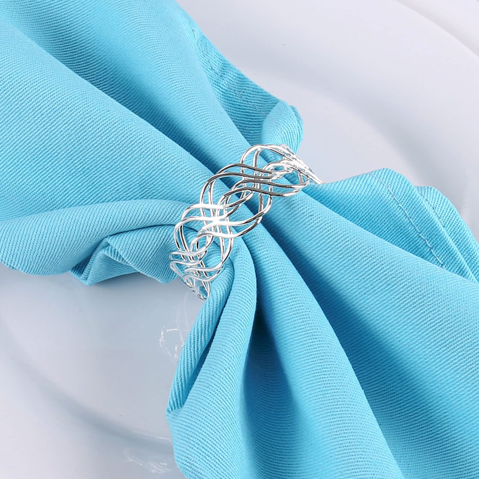 Loghog Alloy Gold Napkin Rings Set Of 12, Delicate Twined Napkin Holder Ring Buckles Ideal Table Setting Decor For Wedding, Part