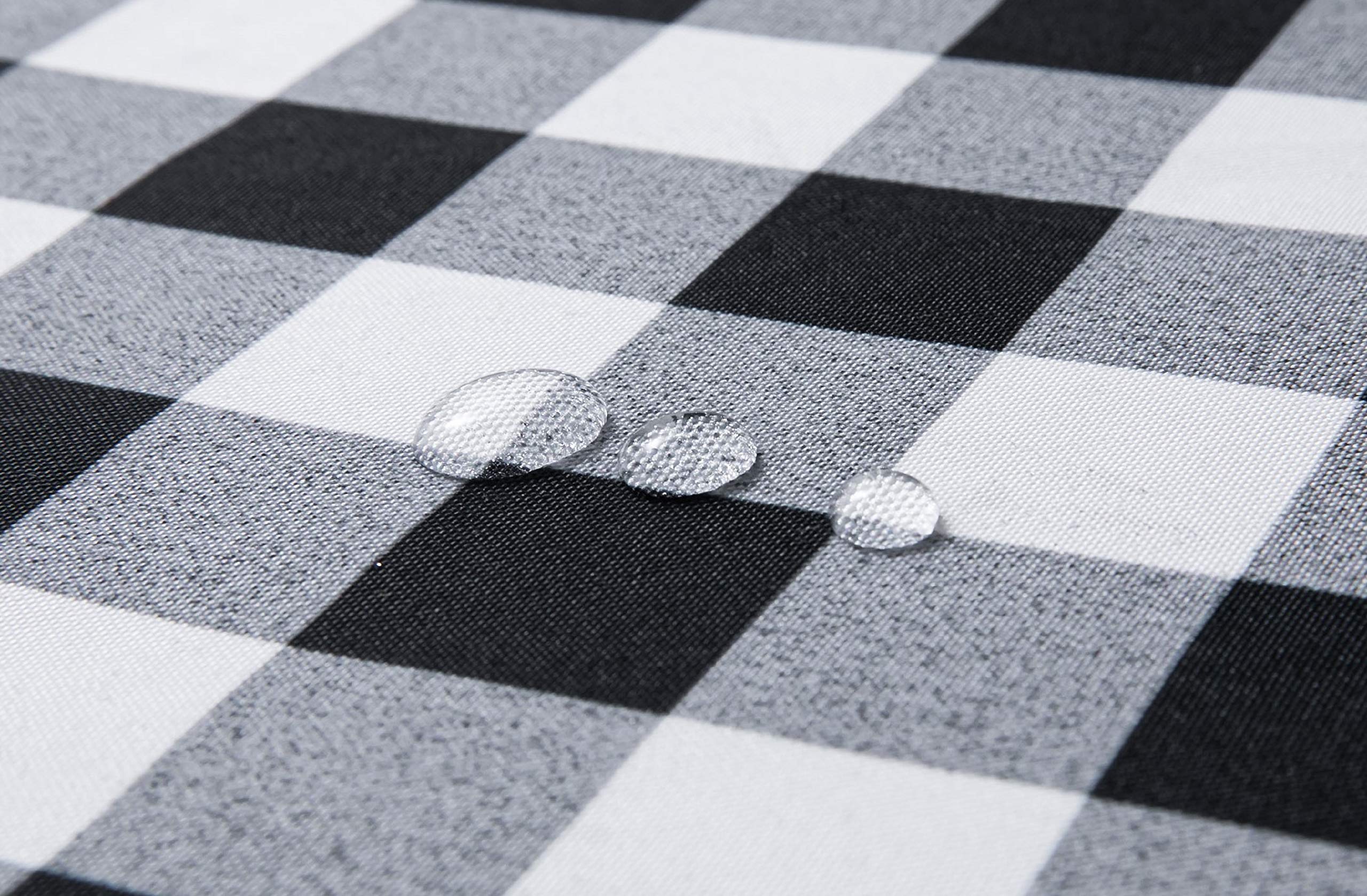 Biscaynebay Fabric Tablecloths 60 X 60 Square, Black/Grey Scottish Plaid Table Cover Water Resistant For Dining, Kitchen, Weddin
