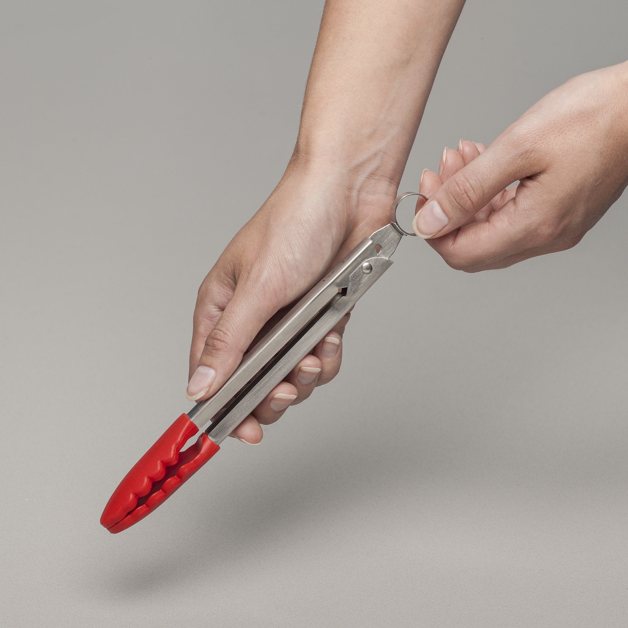 Zeal J141R Silicone Non Stick Kitchen Mini Tongs With Stainless Steel Handle (20Cm) -Red