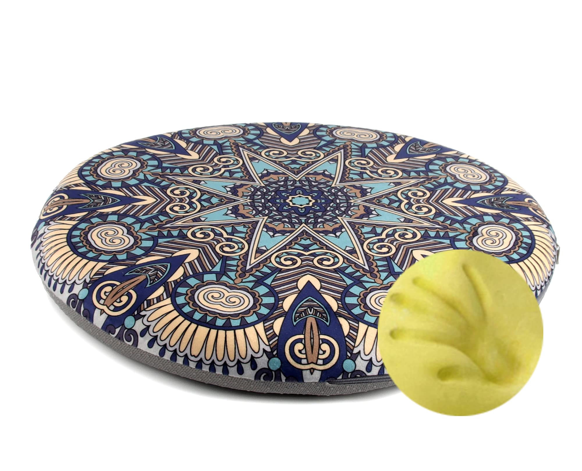 Sigmat Memory Foam Seat Cushion Anti-Slip Soft Round Stool Cushion Chair Pad 15 Inch Geometric