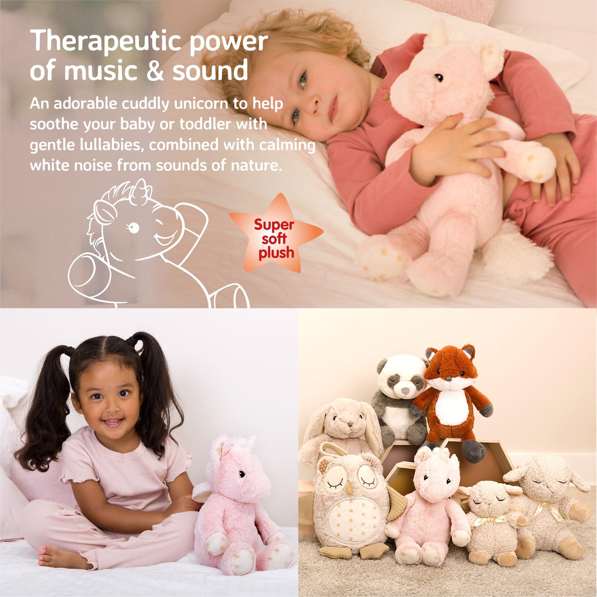 Cloud B Sound Machine With White Noise Soothing Sounds | Cuddly Stuffed Animal | Adjustable Settings And Auto-Shutoff | Ella The