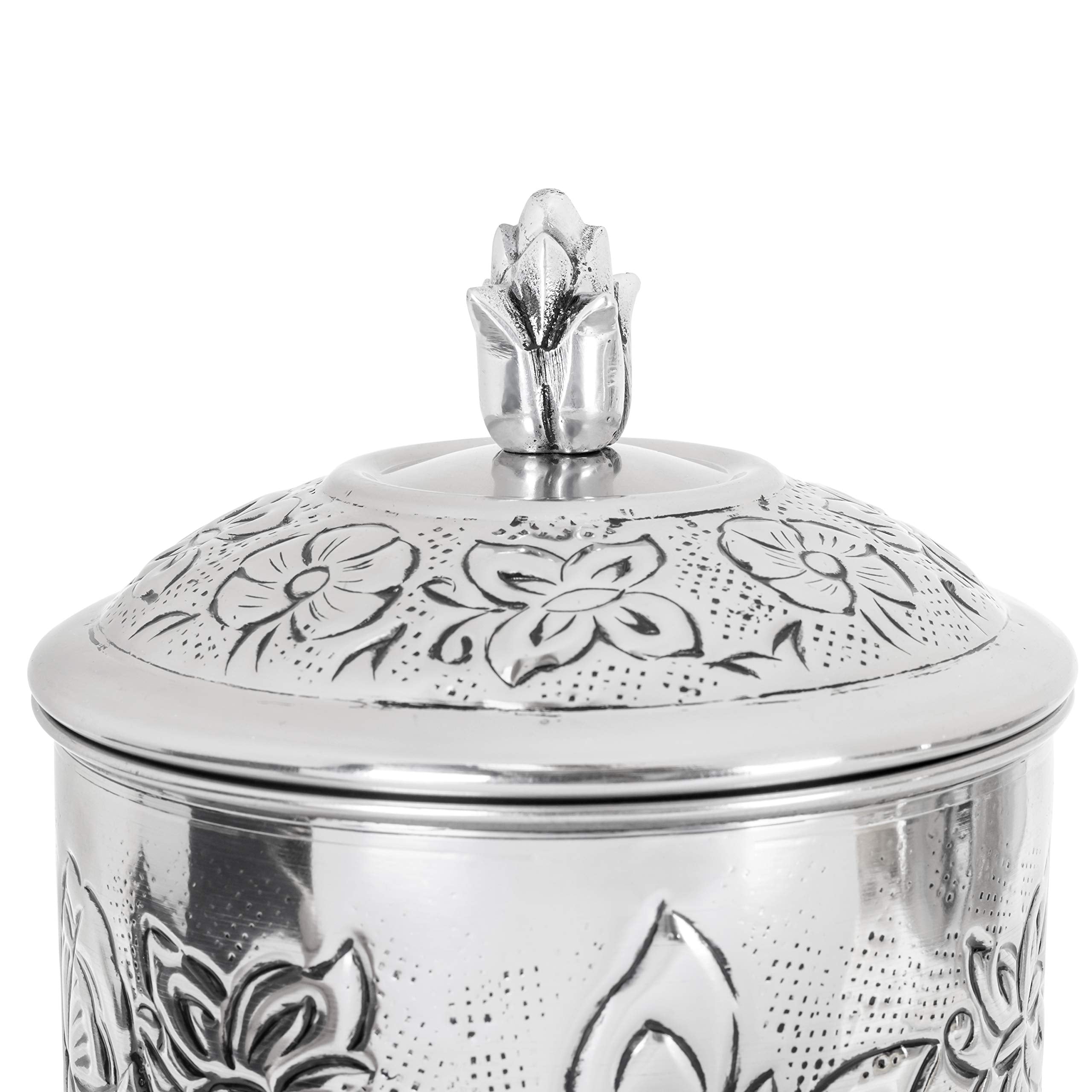 Old Dutch Embossed Butterfly Canisters, 4, 2, 1.5 Quarts, Gray