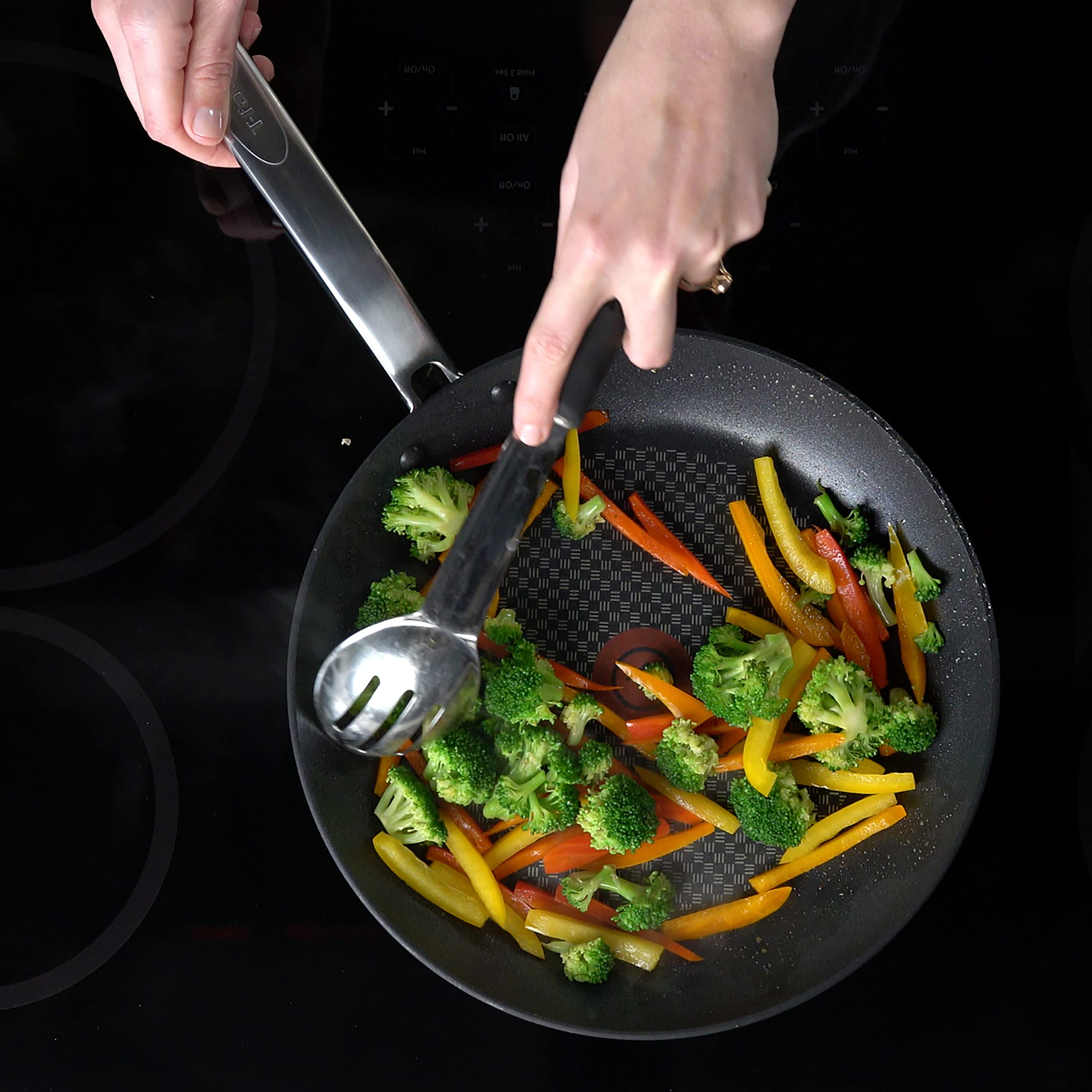 T-Fal Prograde Nonstick Fry Pan 12 Inch Induction Oven Broiler Safe 500F Cookware, Pots And Pans, Dishwasher Safe Black