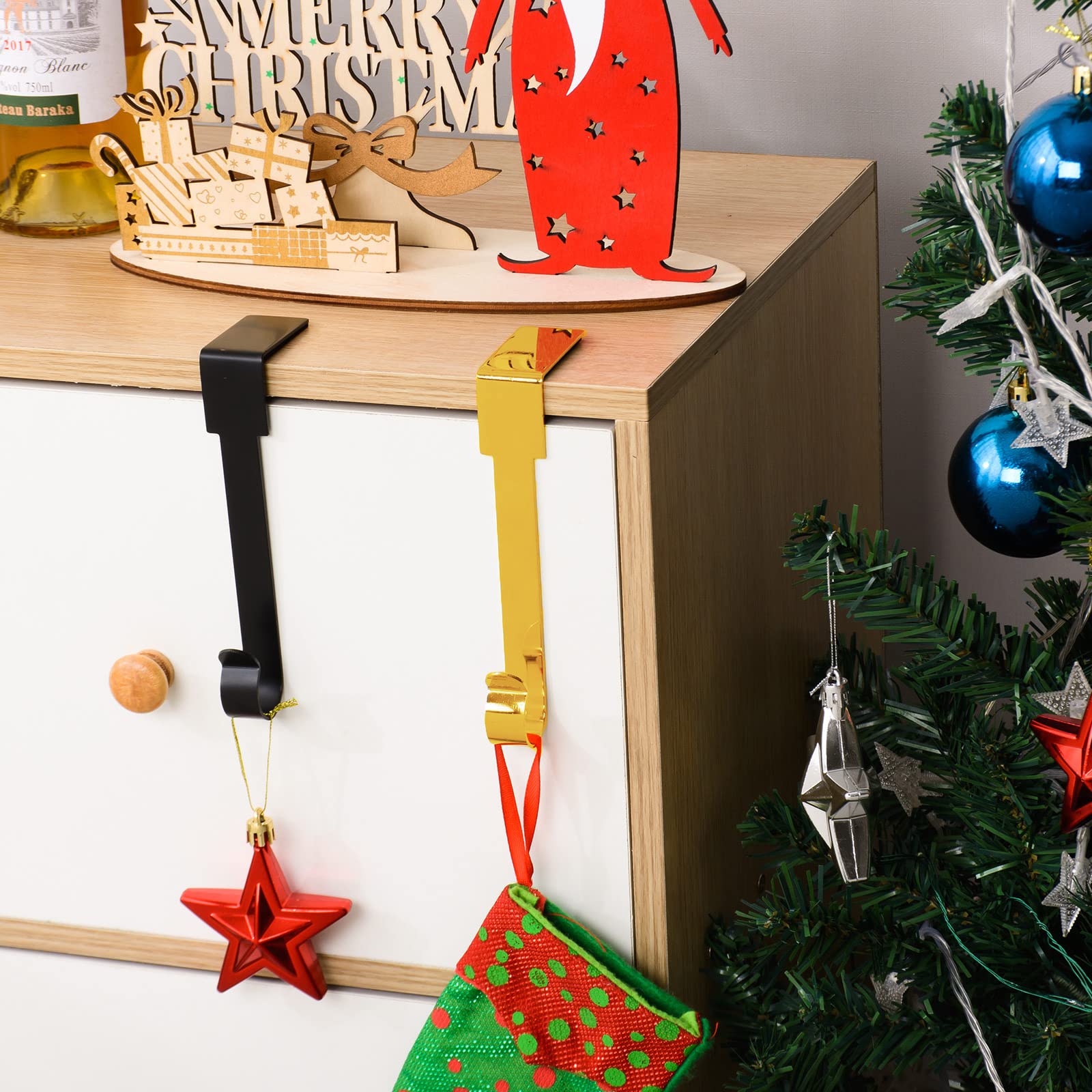 6 Pcs Christmas Stocking Holders Mantel Hook Hangers Fireplace Hooks Hanger Christmas Stocking Hook Fireplace Hanger Grip for Ch