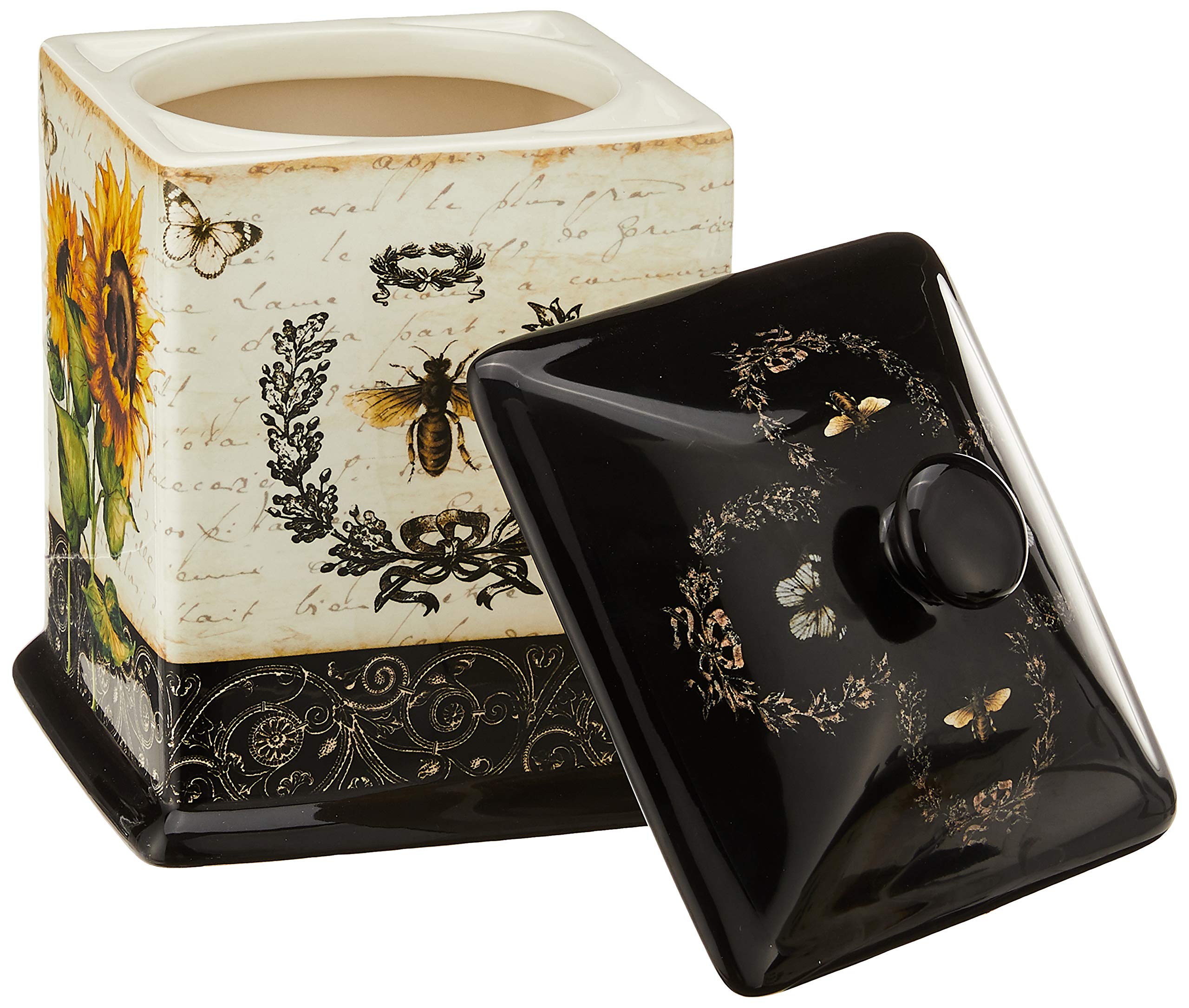 Certified International 3 Piece French Sunflowers Canister Set, 56 Oz/60 Oz/96 Oz, Multicolored