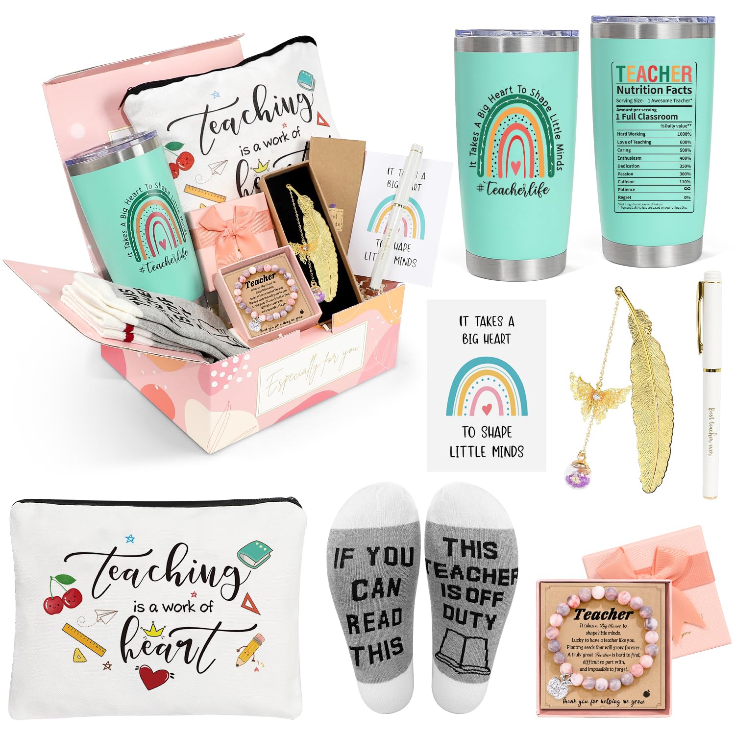 Uarehiby Teacher Appreciation Gifts For Women,Teacher Gifts,20 Oz Teacher Tumbler For Teacher Birthday,Back To School Gift,Thank