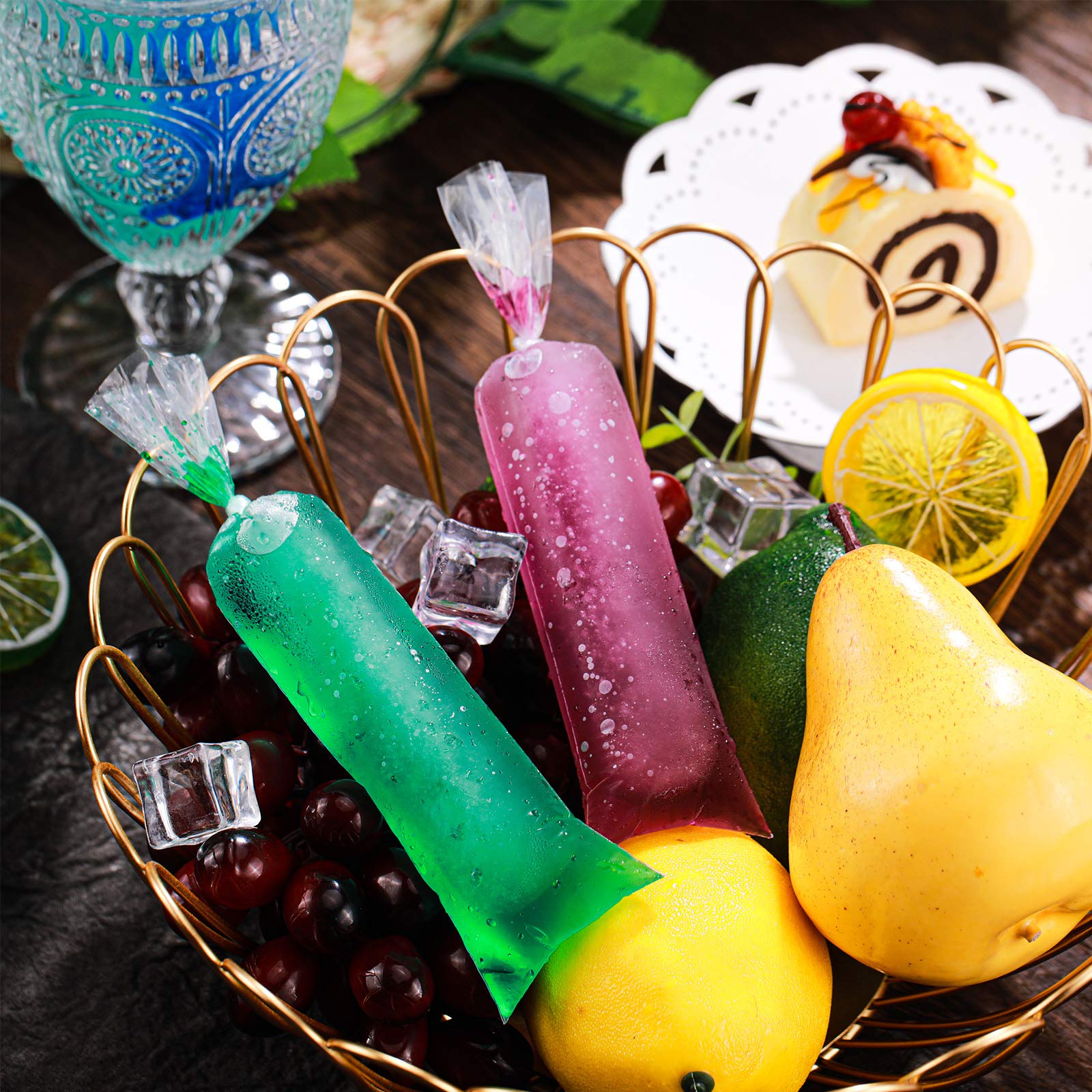 Patelai 200 Pieces Ice Pop Bags 2 X 8 Inch Bolsitas Para Bolis De Hielo Mexicanas Ice Cream Bolis Bags Pouch For Making Ice Cand