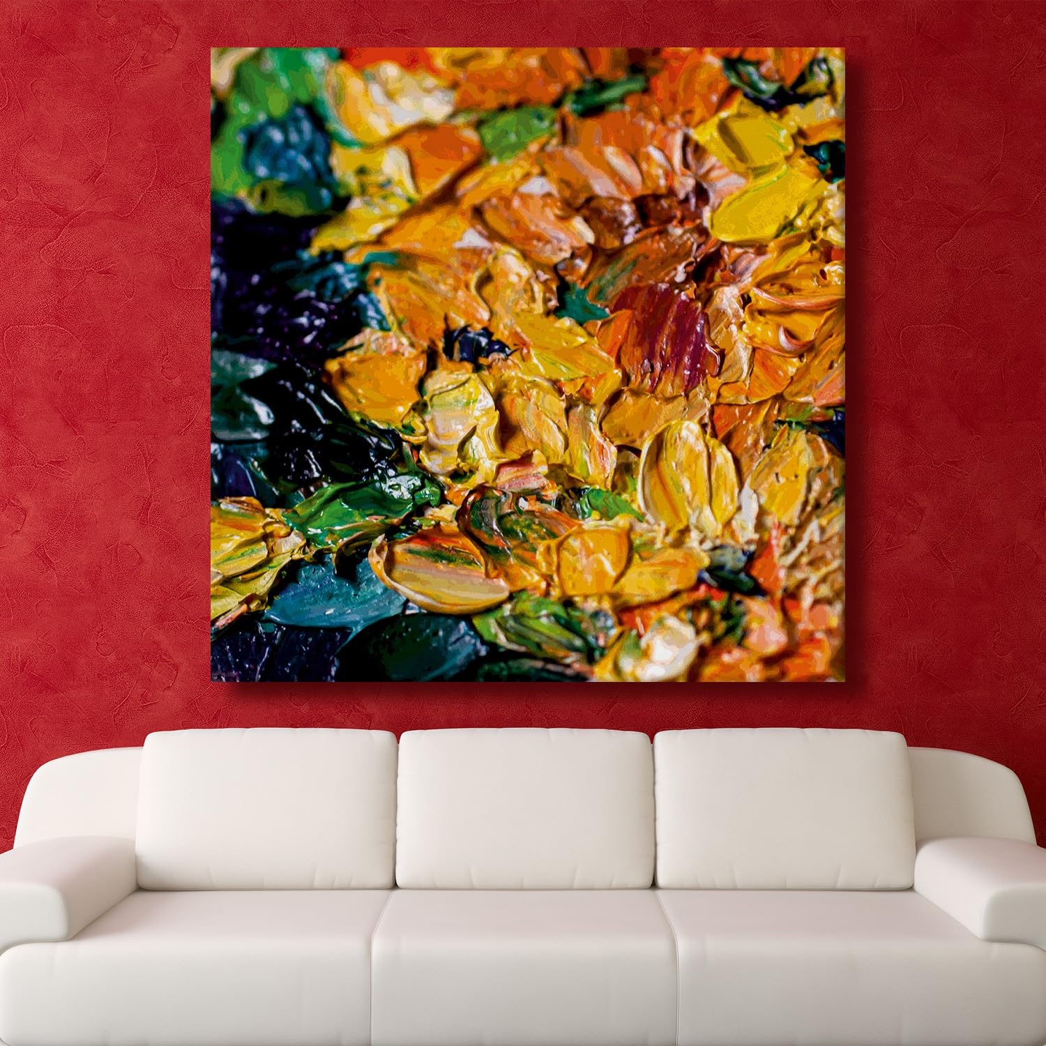 Paper Plane Design Whispers Of Blooms: Abstract Elegance Floral Large Wall Art Framed Canvas Painting For Living Room Office Hom