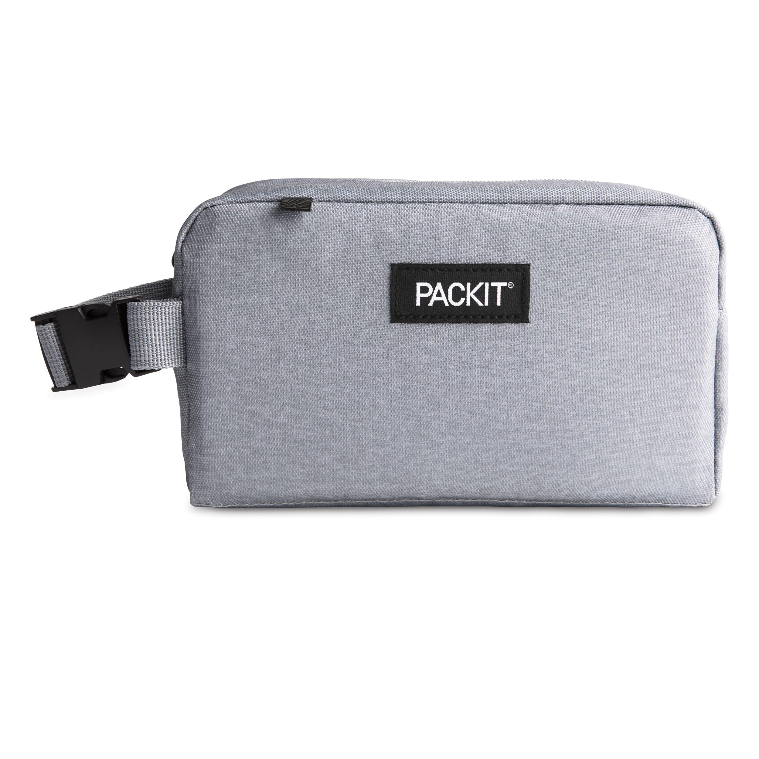 Packit Freezable Snack Box, Gray Fog, Built With Ecofreeze Technology, Collapsible, Reusable, Zip Closure With Buckle Handle, De