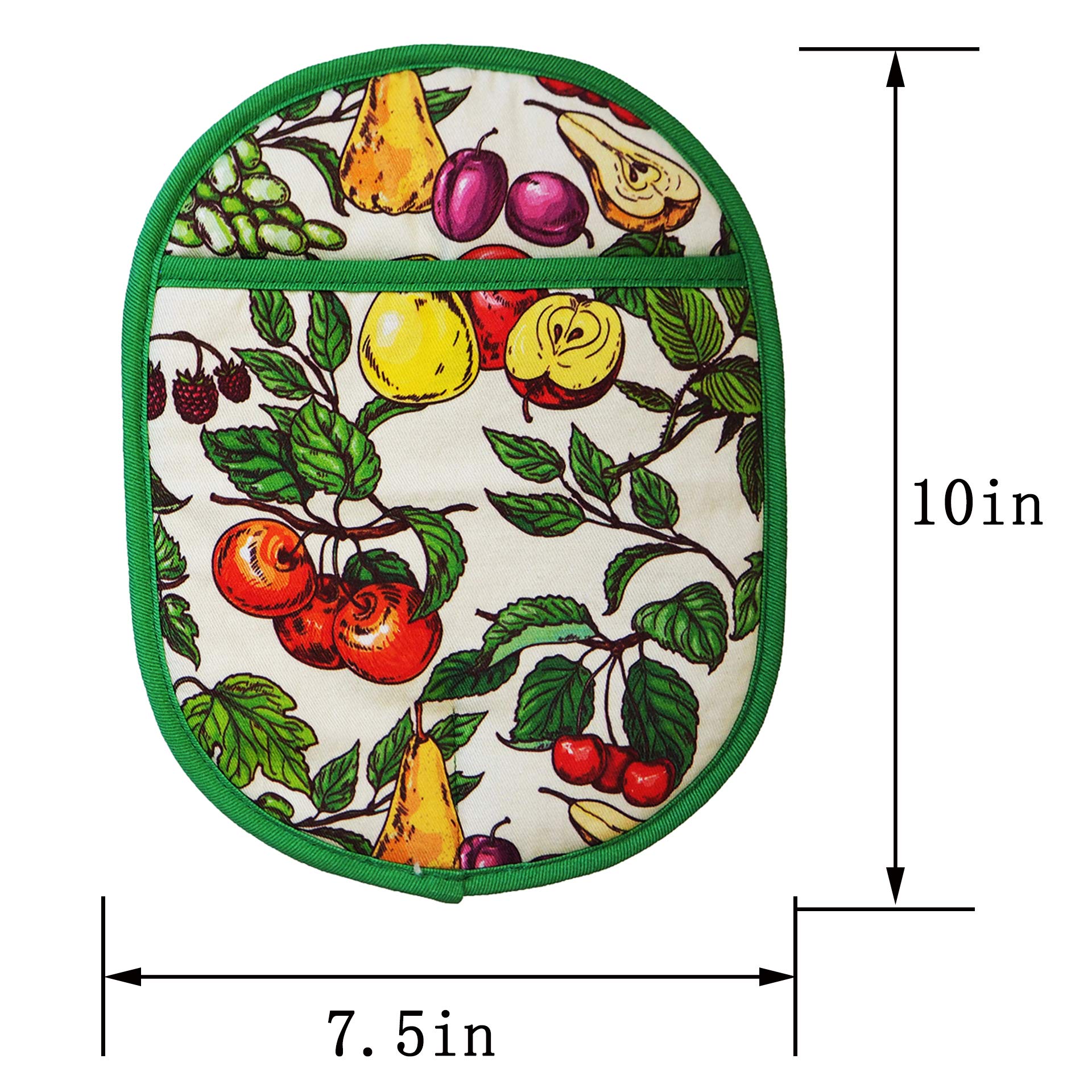 Pot Holders Set Of 2 With Transparent Clear Silicone Shell And Nice Fruit Flower Cotton Lining, Heat Resistant To 500 F Kitchen