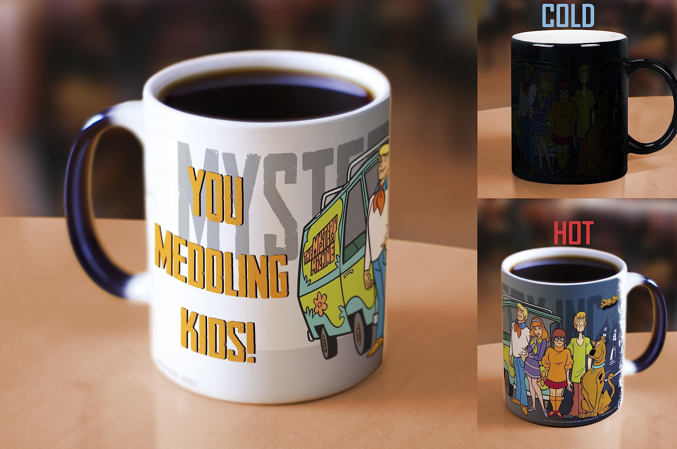 Morphing Mugs Scooby Doo - Scooby Gang Mystery Inc - One 11 Oz Color Changing Heat Sensitive Ceramic Mug - Image Revealed When H