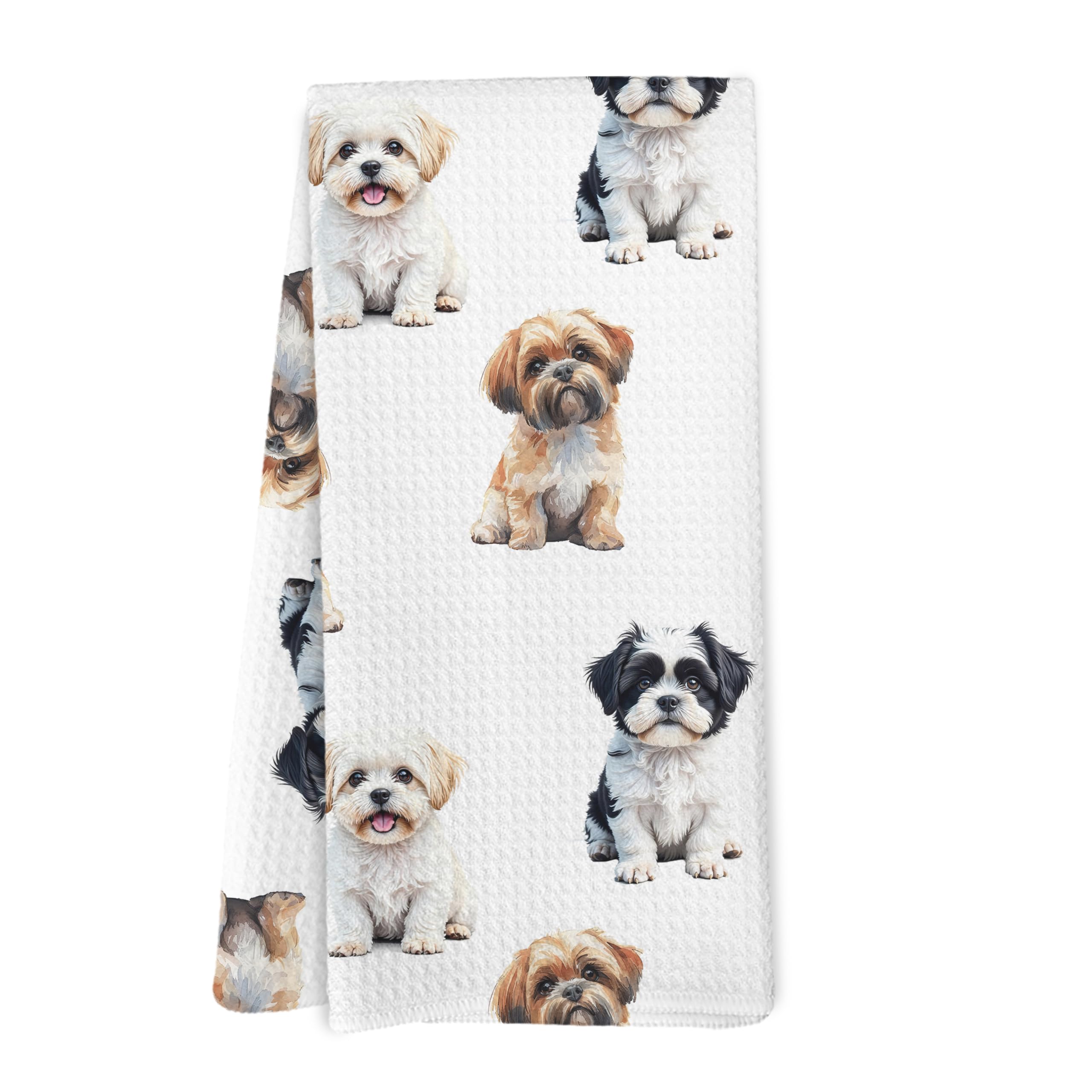 Yorhifa Shih Tzu Gifts Kitchen Towels, Shih Tzu Gifts for Women Dish Tea Towels for Kitchen Decor, Dog Hand Towels for Bathroom,