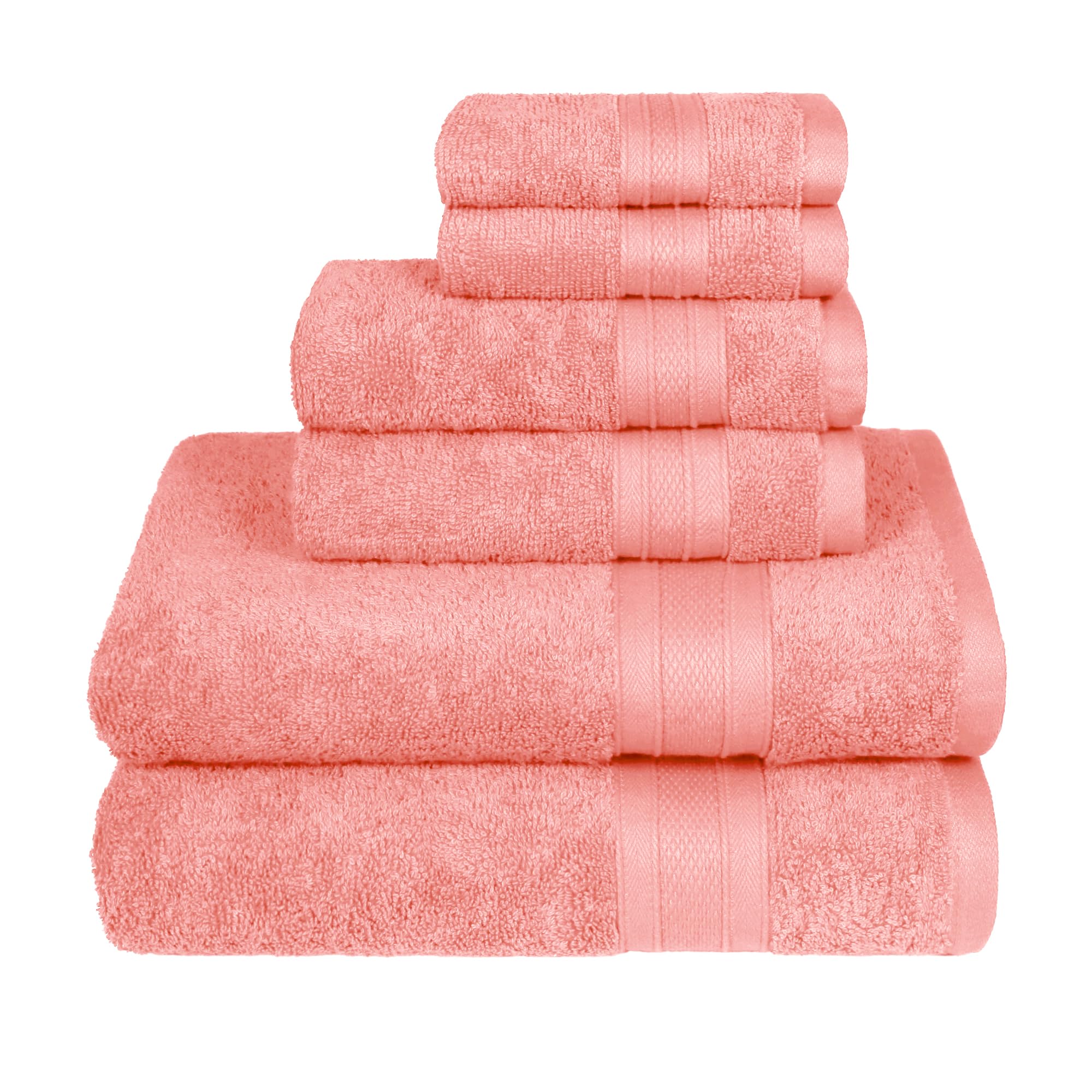 Trident Soft Comfort Air Rich Towels For Bath, 100% Cotton Towel, Super Soft, Highly Absorbent, 6 Pieces Towel Set, 500 Gsm - Co
