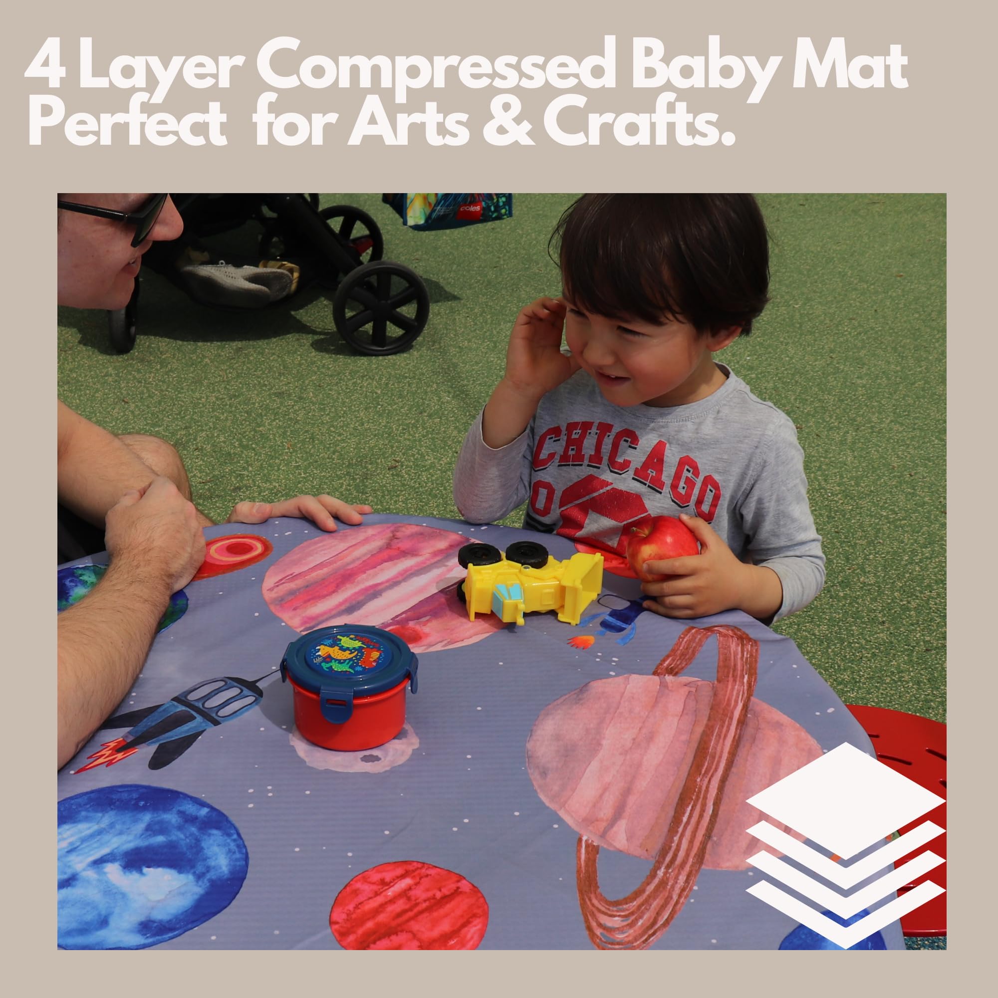 Babyboet Splat Mat For Baby - Under High Chair Floor Mat Protects Wood, Vinyl And Carpet From Spills - Waterproof Triple Layer B