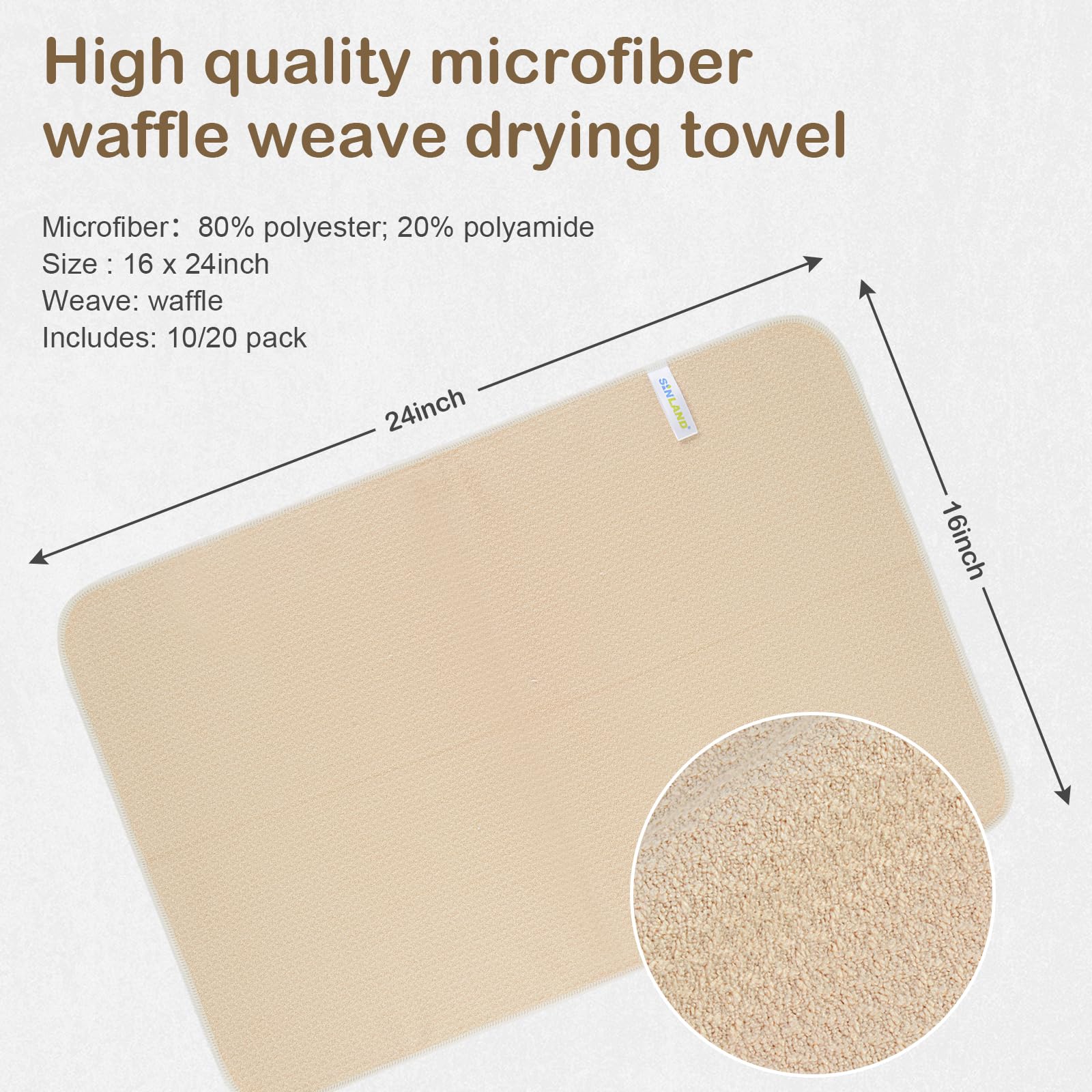 Sinland Microfiber Dish Towels For Drying Dishes Premium Sublimation Blank Towels Fast Drying Tea Towel Polyester Kitchen Towels