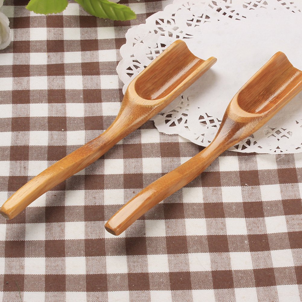 Tea Spoons Natural Bamboo Tea Spoon For Loose Tea ,Cucumis 6Pcs Kung Fu Tea Spade Natural Bamboo Wood Spoons For Scooping Coffee