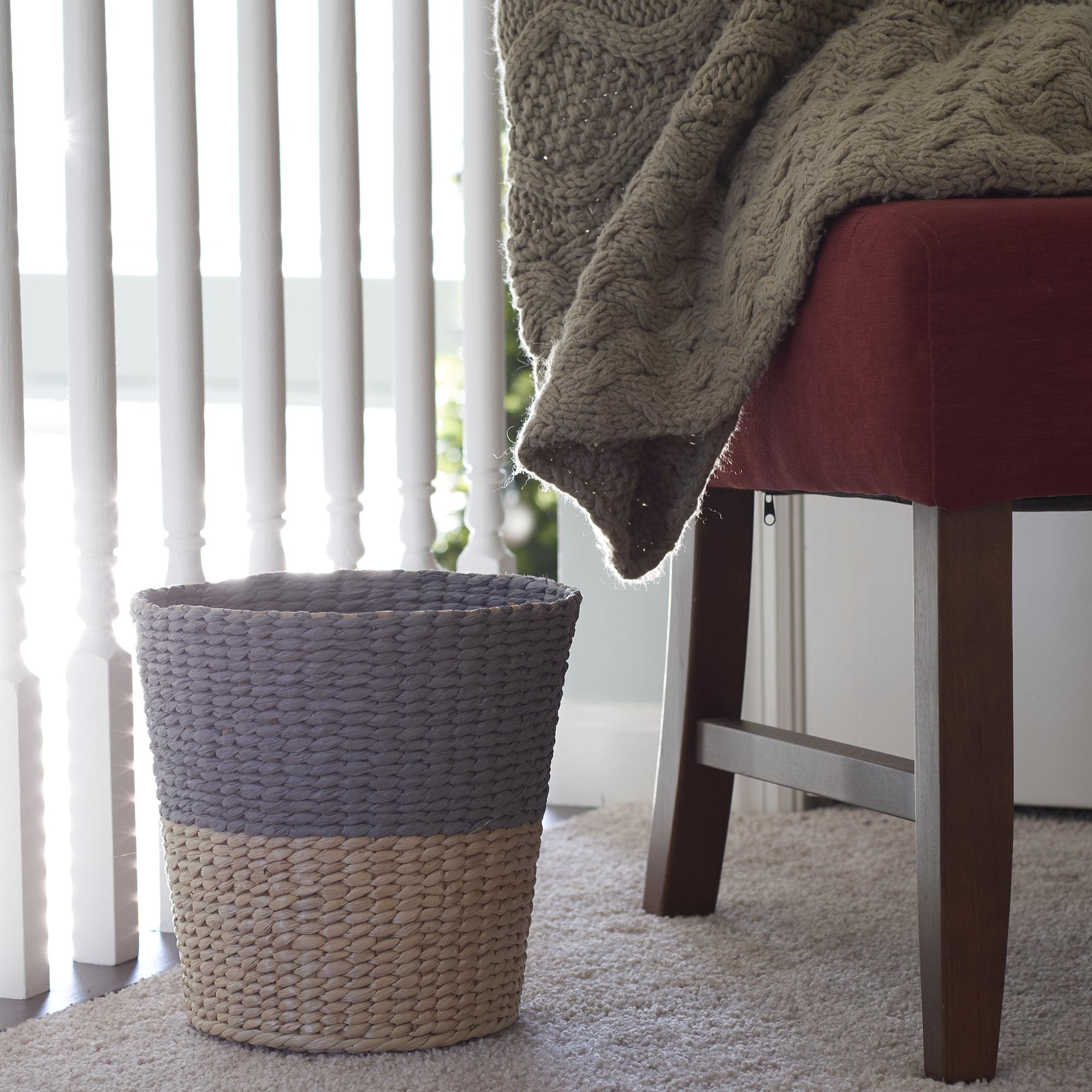 Household Essentials Ml-6620 Cattail And Paper Waste Basket, Two, 2 Tone